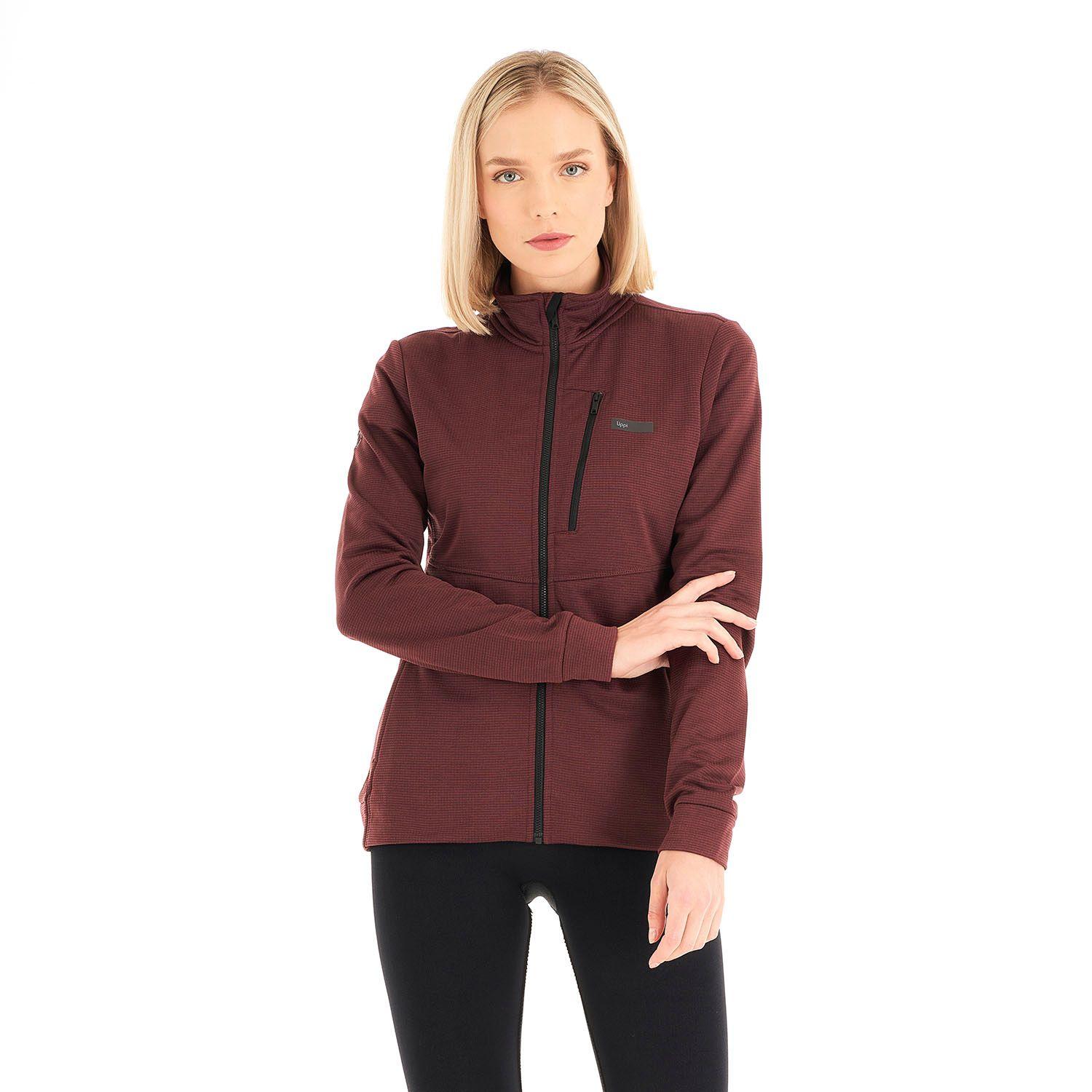 Poleron Mujer Orbital Nano-F Full Zip Melange Vino Lippi I21-1