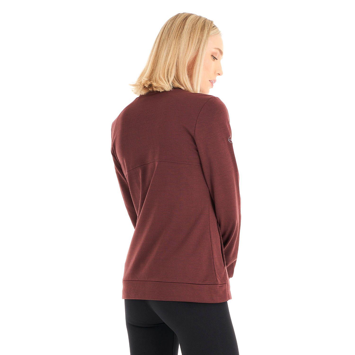 Poleron Mujer Orbital Nano-F Full Zip Melange Vino Lippi I21-4
