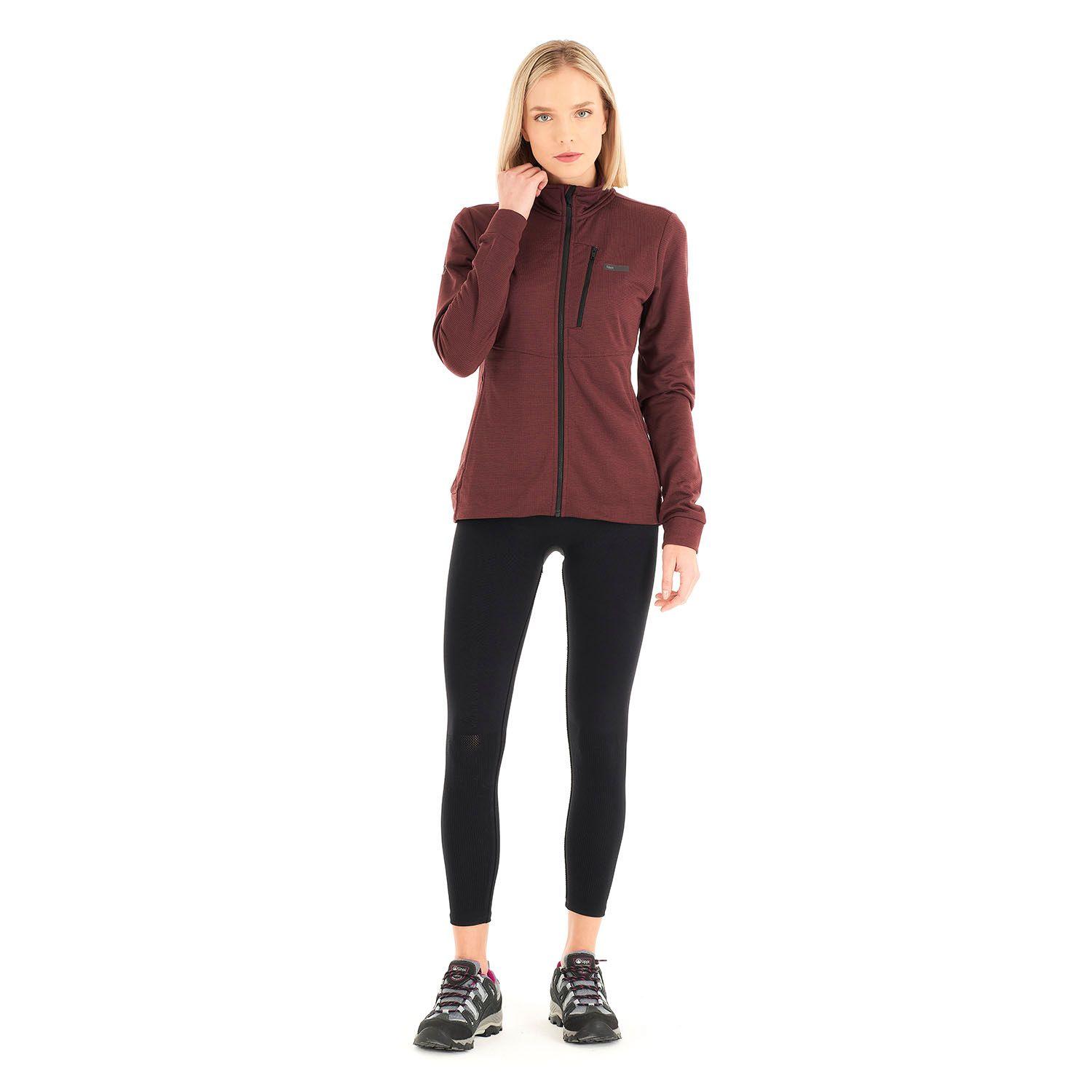 Poleron Mujer Orbital Nano-F Full Zip Melange Vino Lippi I21-8
