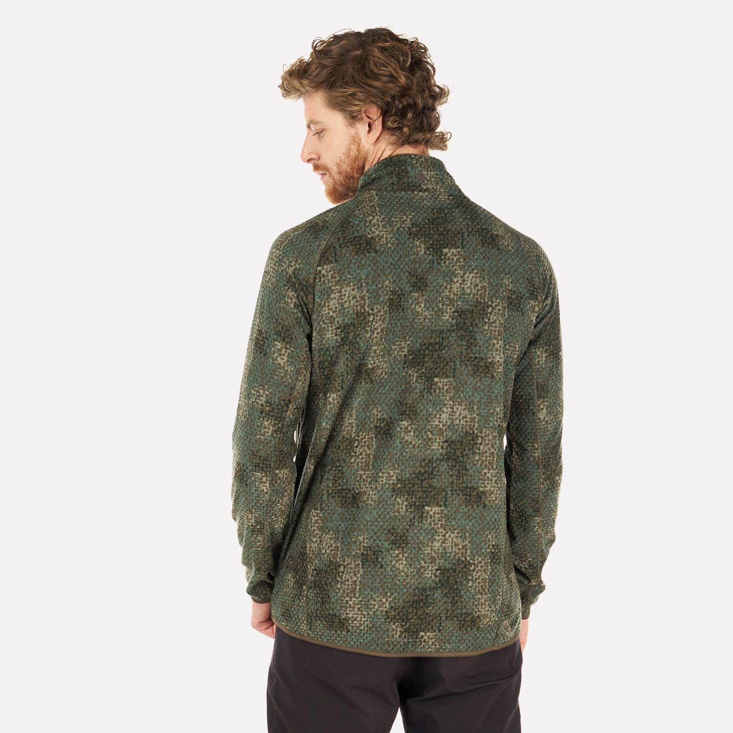 Poleron Hombre Jacaranda Nano-F 14 Zip Print Verde Musgo Lippi-2
