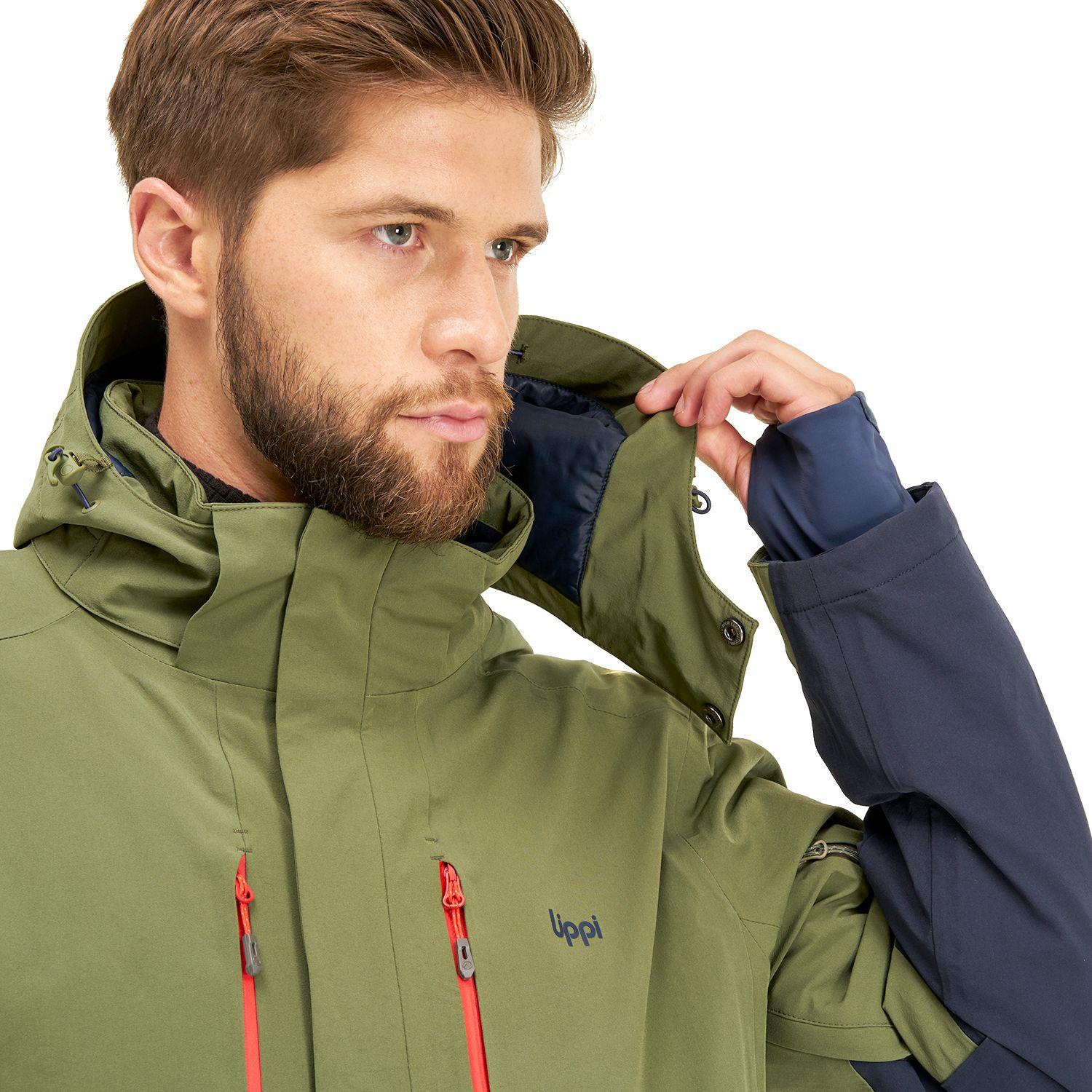 Chaqueta Hombre Andes B-Dry Hoody Jacket Verde Mate Azul Marino Lippi-5