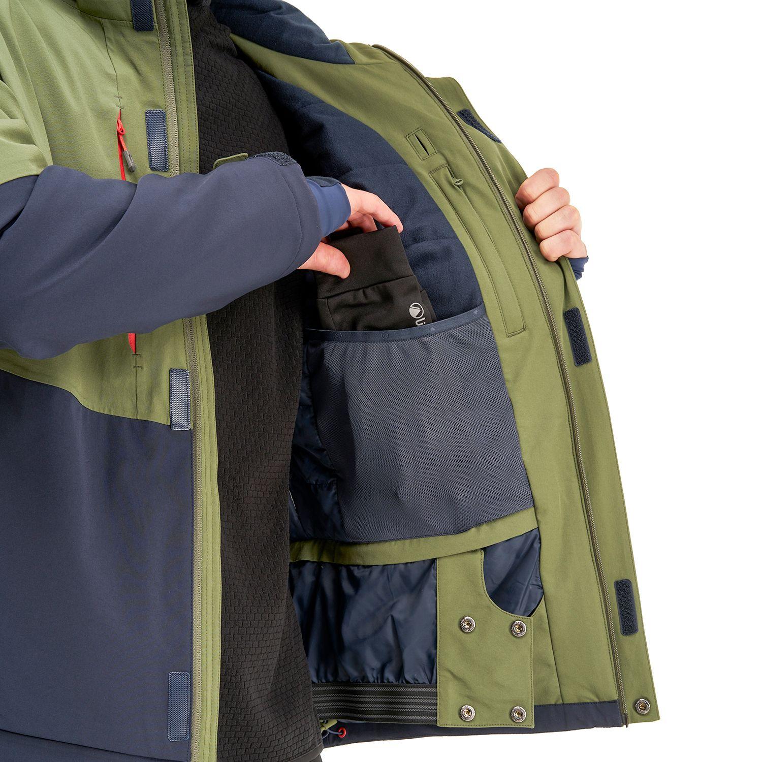 Chaqueta Hombre Andes B-Dry Hoody Jacket Verde Mate Azul Marino Lippi-6