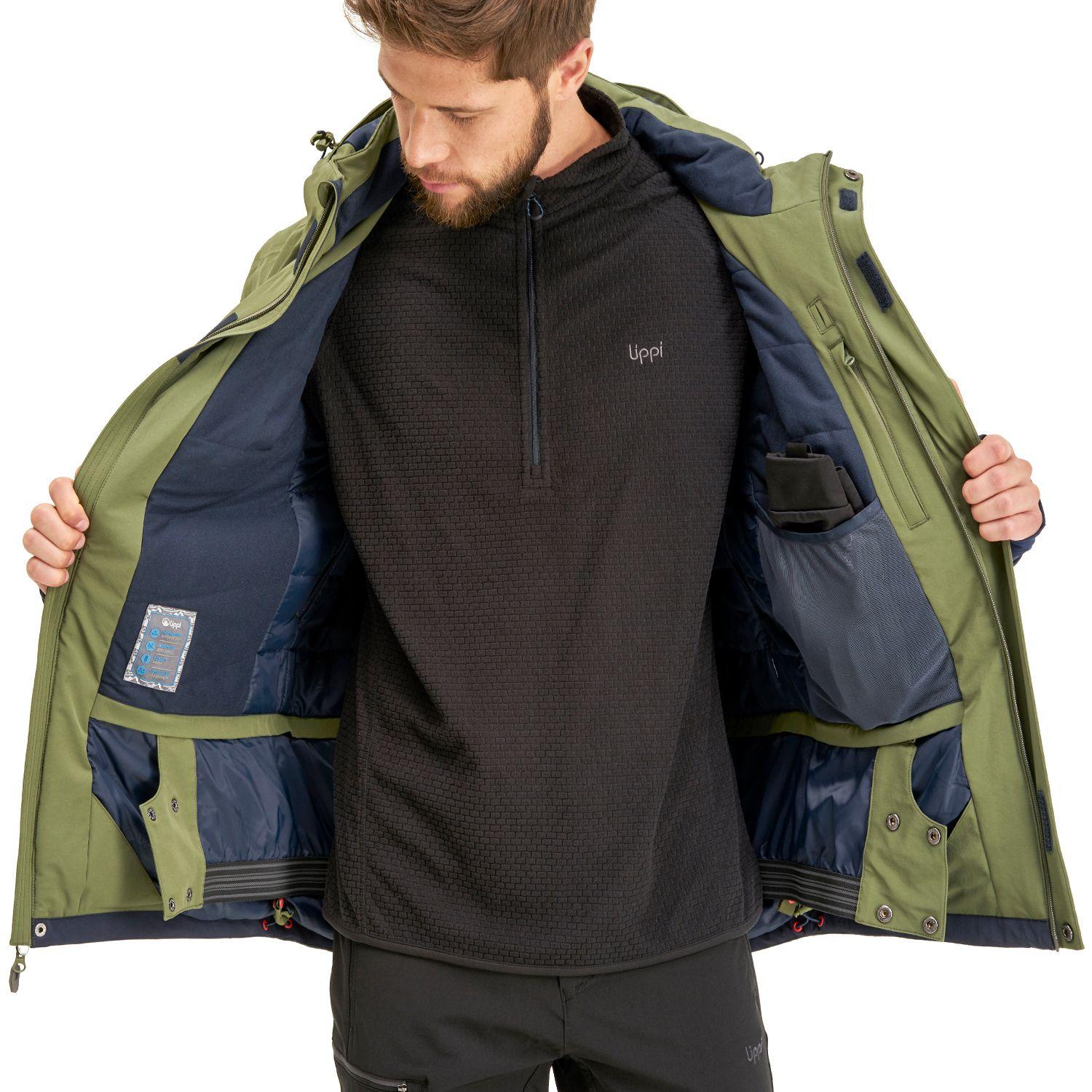 Chaqueta Hombre Andes B-Dry Hoody Jacket Verde Mate Azul Marino Lippi-8