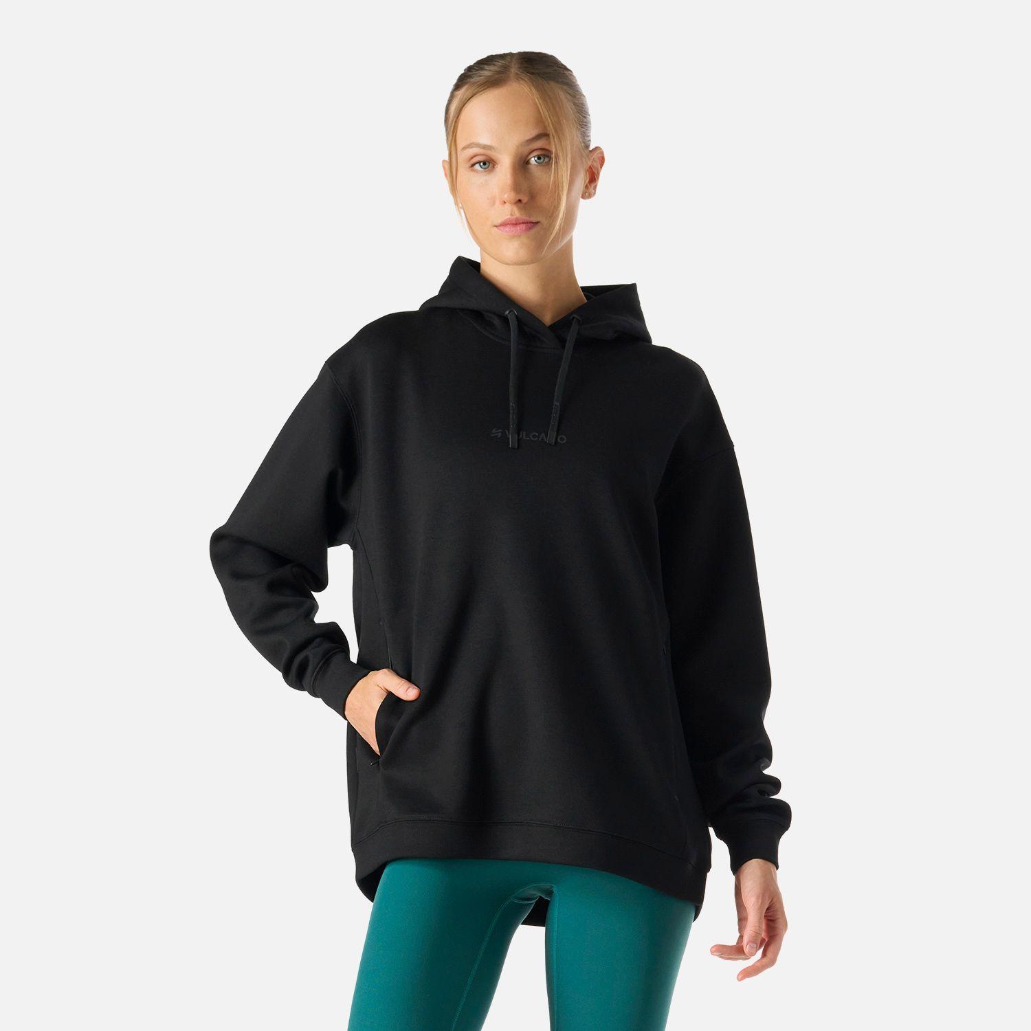 Polerón Mujer Tempo Active Sweatshirt Hoody Negro Vulcano-0