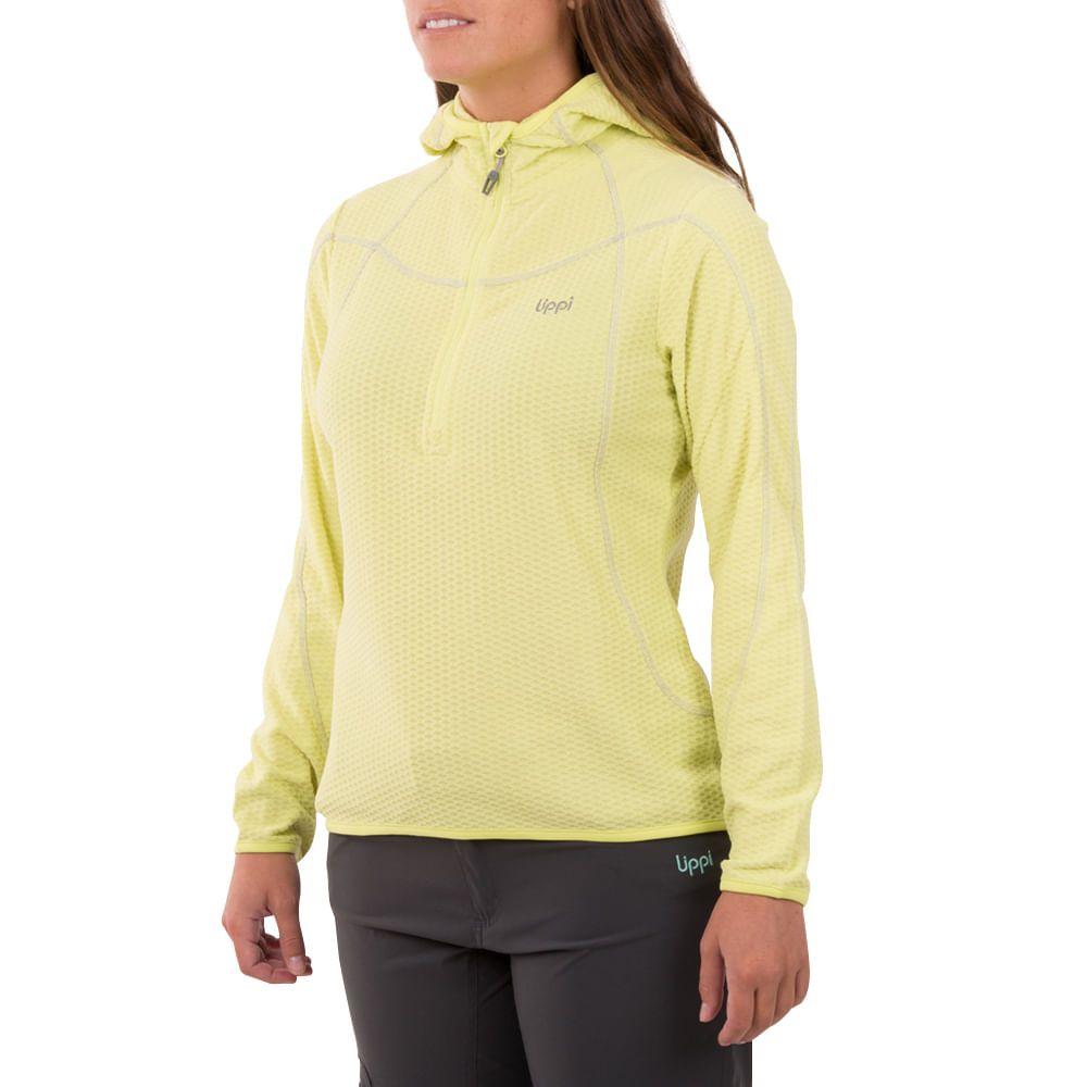 Poleron Mujer Jacaranda Nano-F Hoody Gris Claro / Turquesa Lippi-1