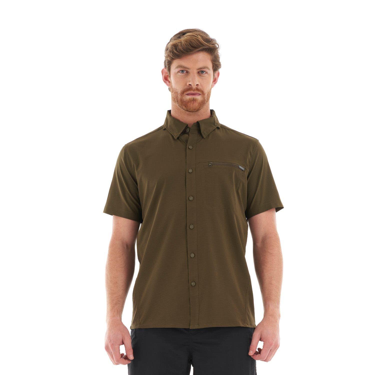 Camisa Hombre Rosselot Short Sleeve Q-Dry Shirt Oliva Oscuro Lippi-1