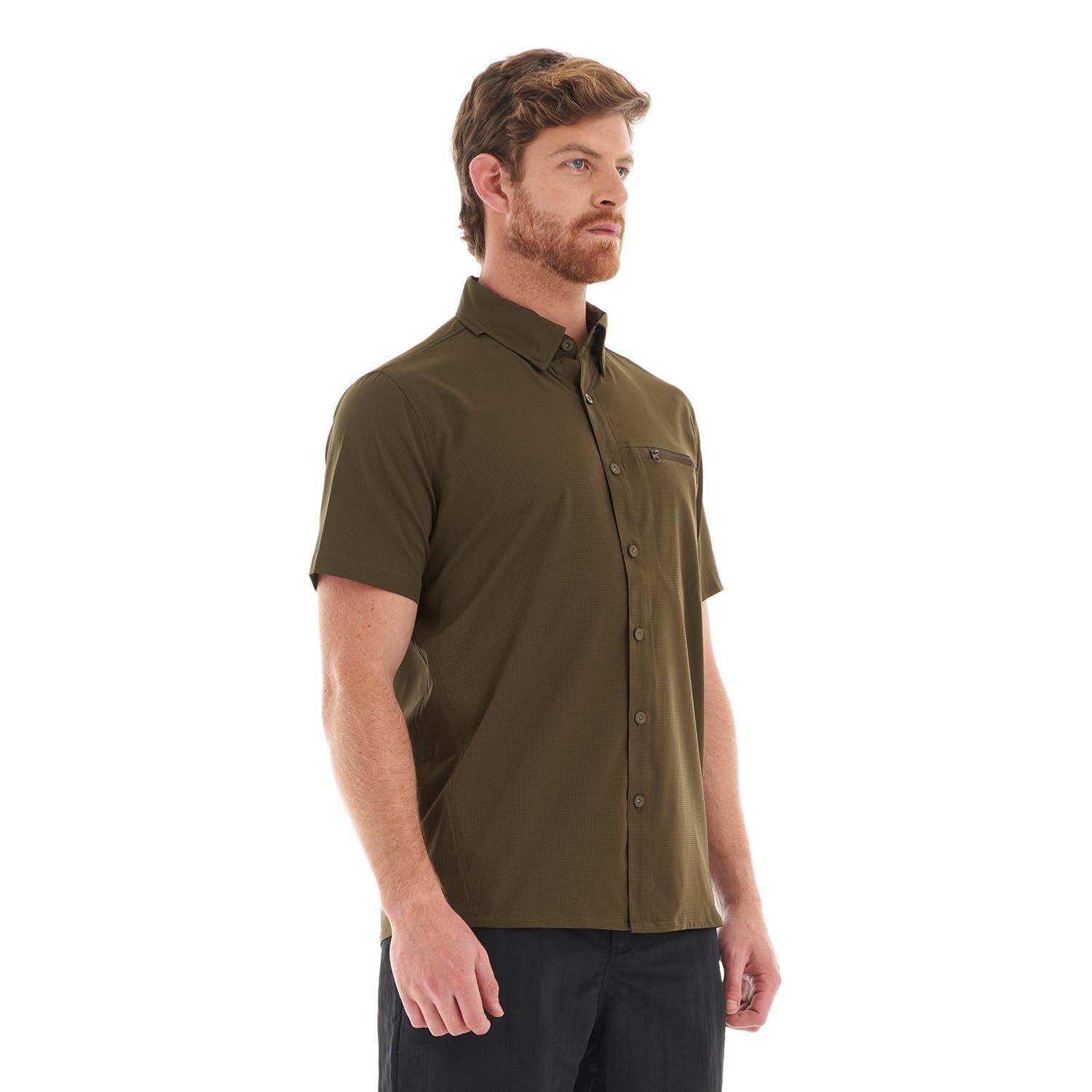 Camisa Hombre Rosselot Short Sleeve Q-Dry Shirt Oliva Oscuro Lippi-2