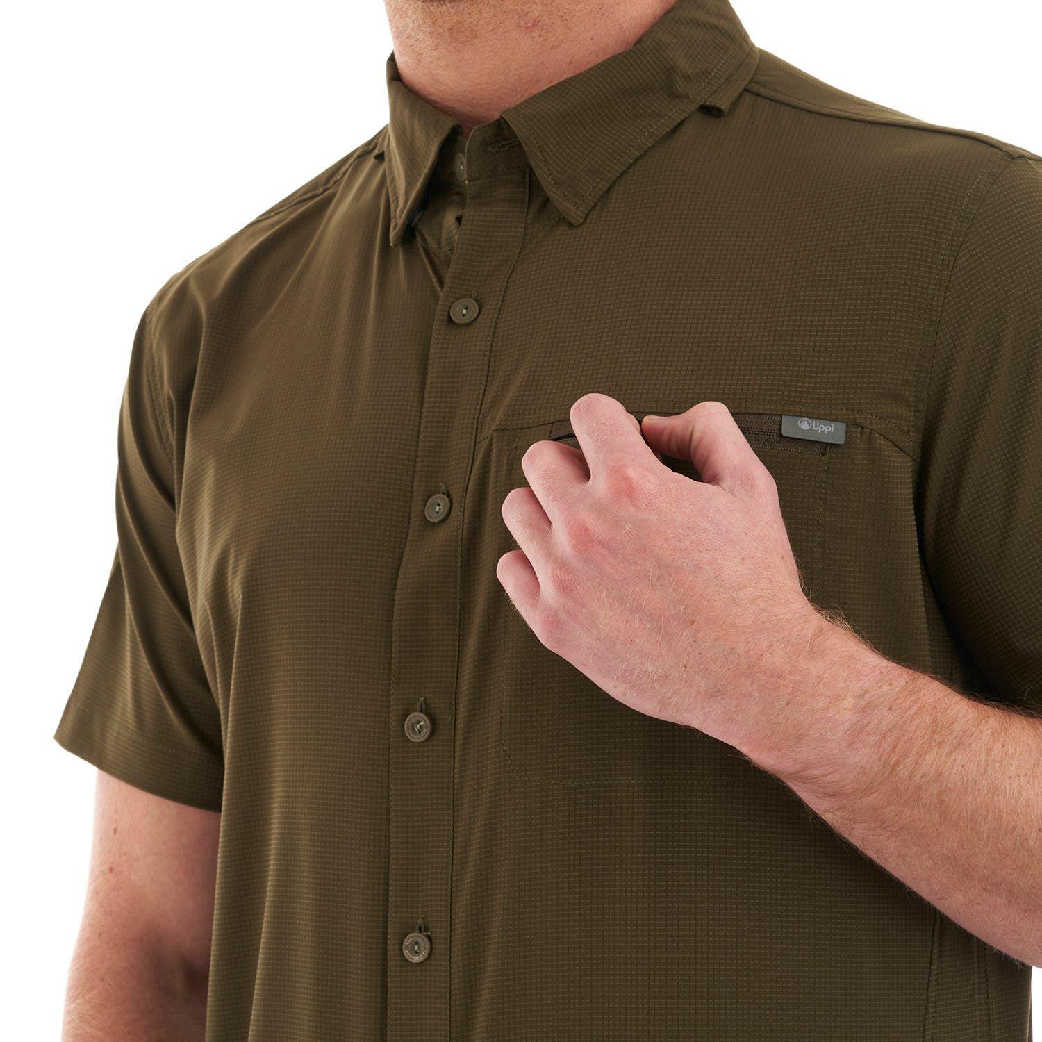 Camisa Hombre Rosselot Short Sleeve Q-Dry Shirt Oliva Oscuro Lippi-8