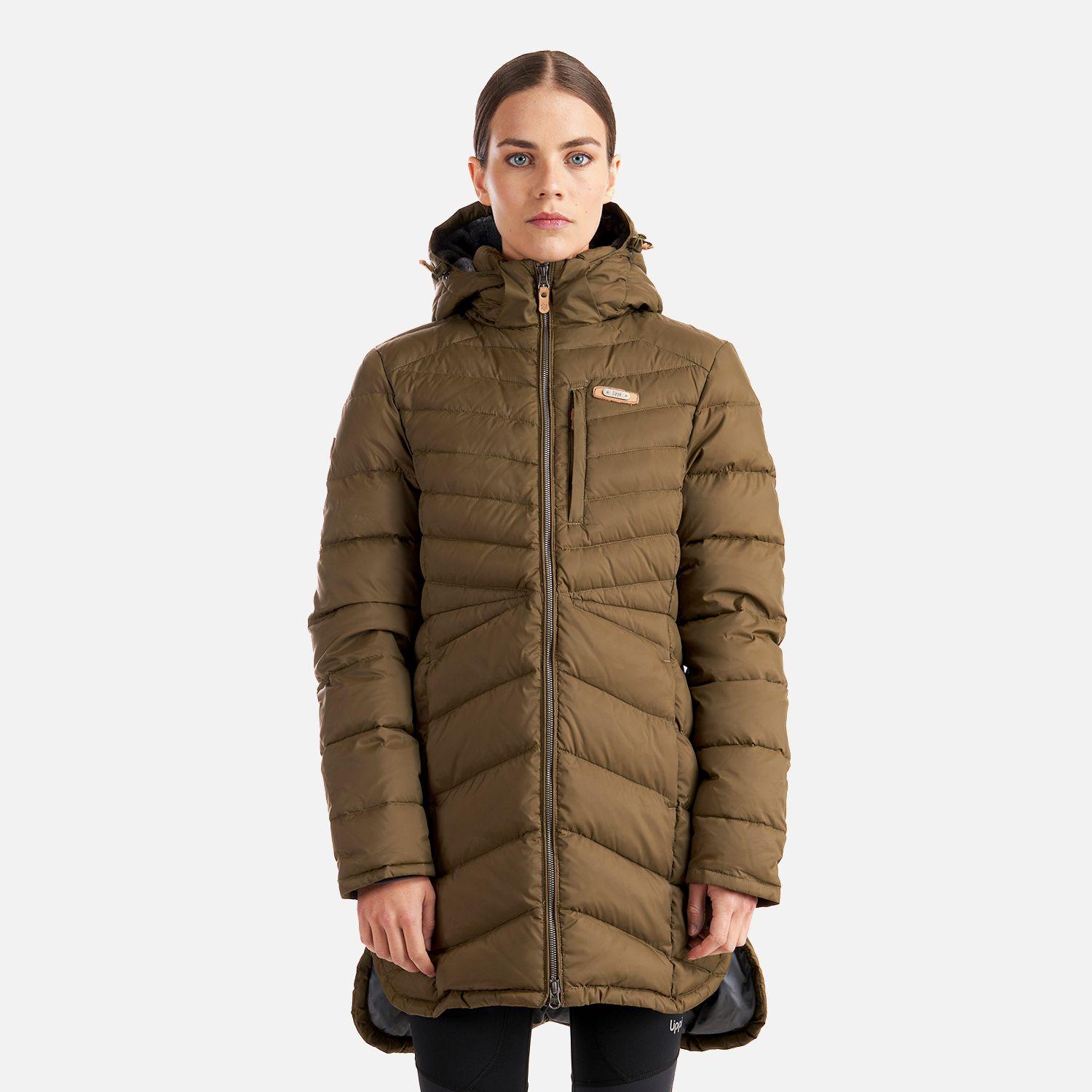 Chaqueta Mujer Quilca Down Long Hoody Jacket Oliva Oscuro Lippi-1