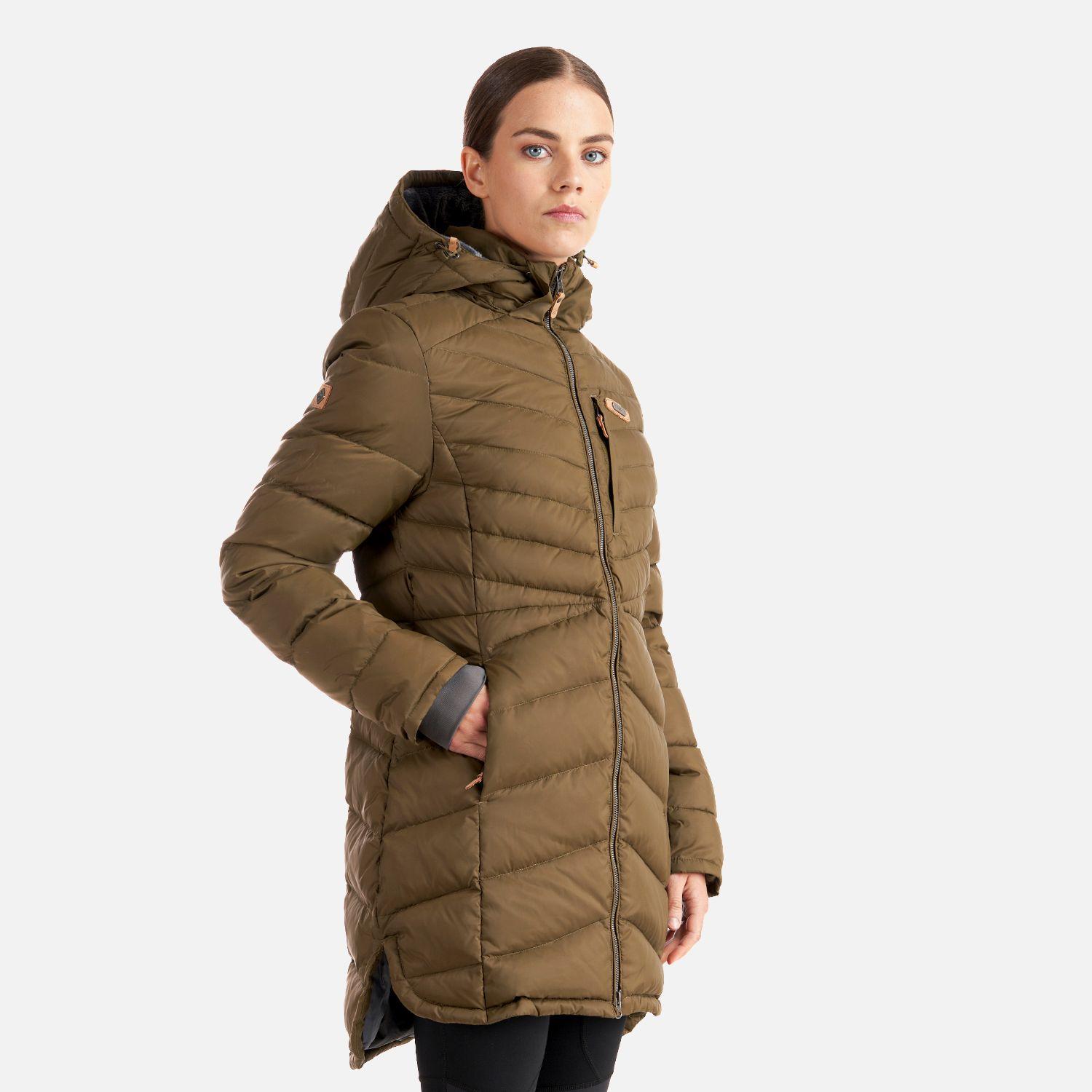 Chaqueta Mujer Quilca Down Long Hoody Jacket Oliva Oscuro Lippi-2