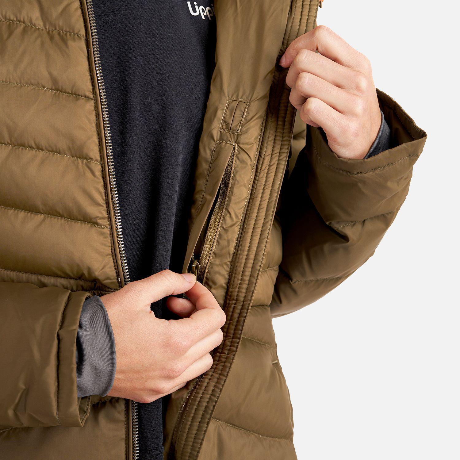 Chaqueta Mujer Quilca Down Long Hoody Jacket Oliva Oscuro Lippi-7