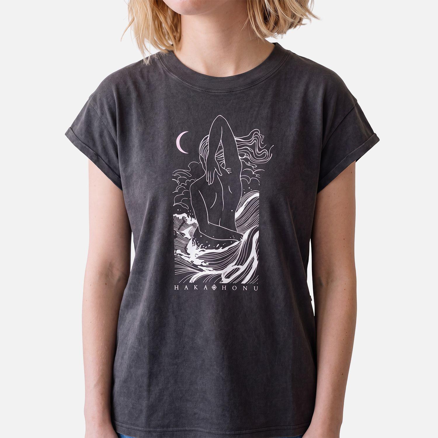 Polera Mujer Garza Negro Haka Honu V27-1