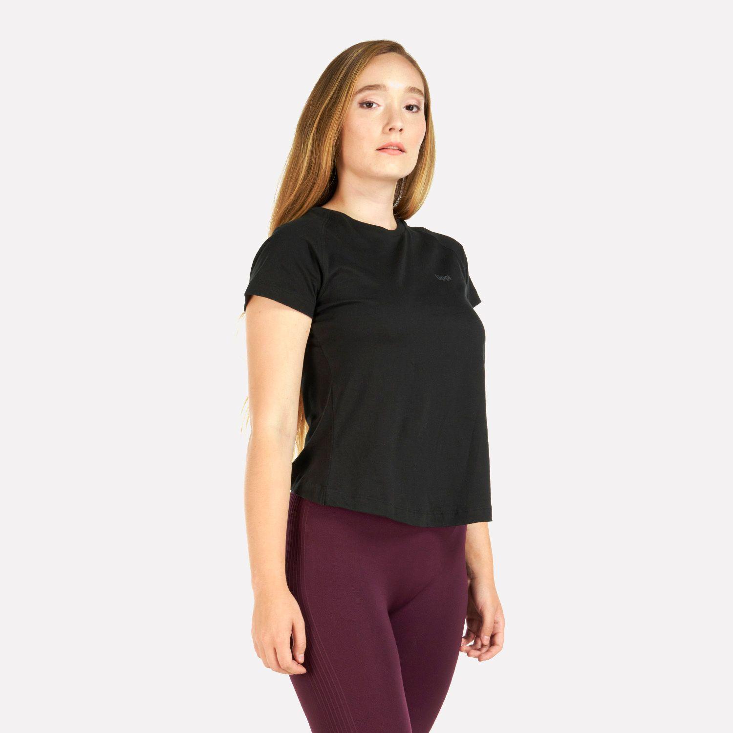 Polera Mujer Crossback Organic T-Shirt Negro Lippi-2