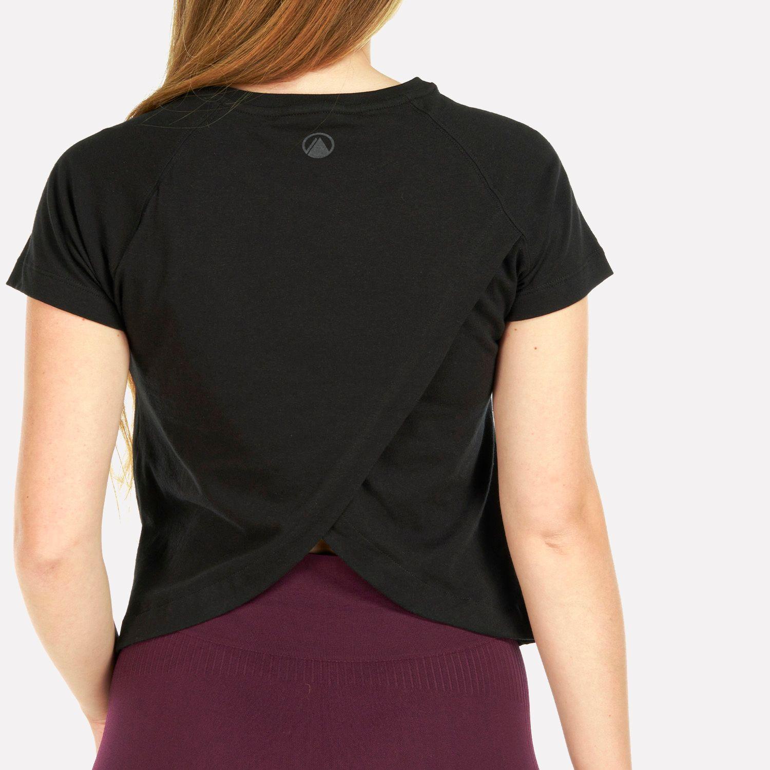 Polera Mujer Crossback Organic T-Shirt Negro Lippi-6