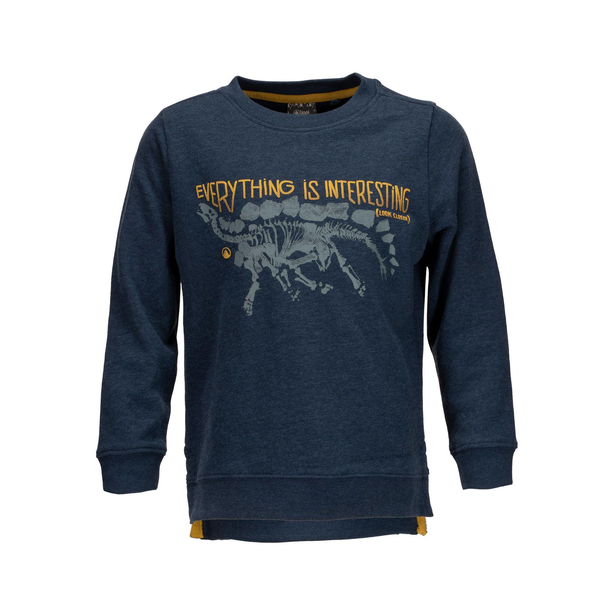 Poleron Niño Insigne Cotton Sweatshirt Melange Azul Lippi-0