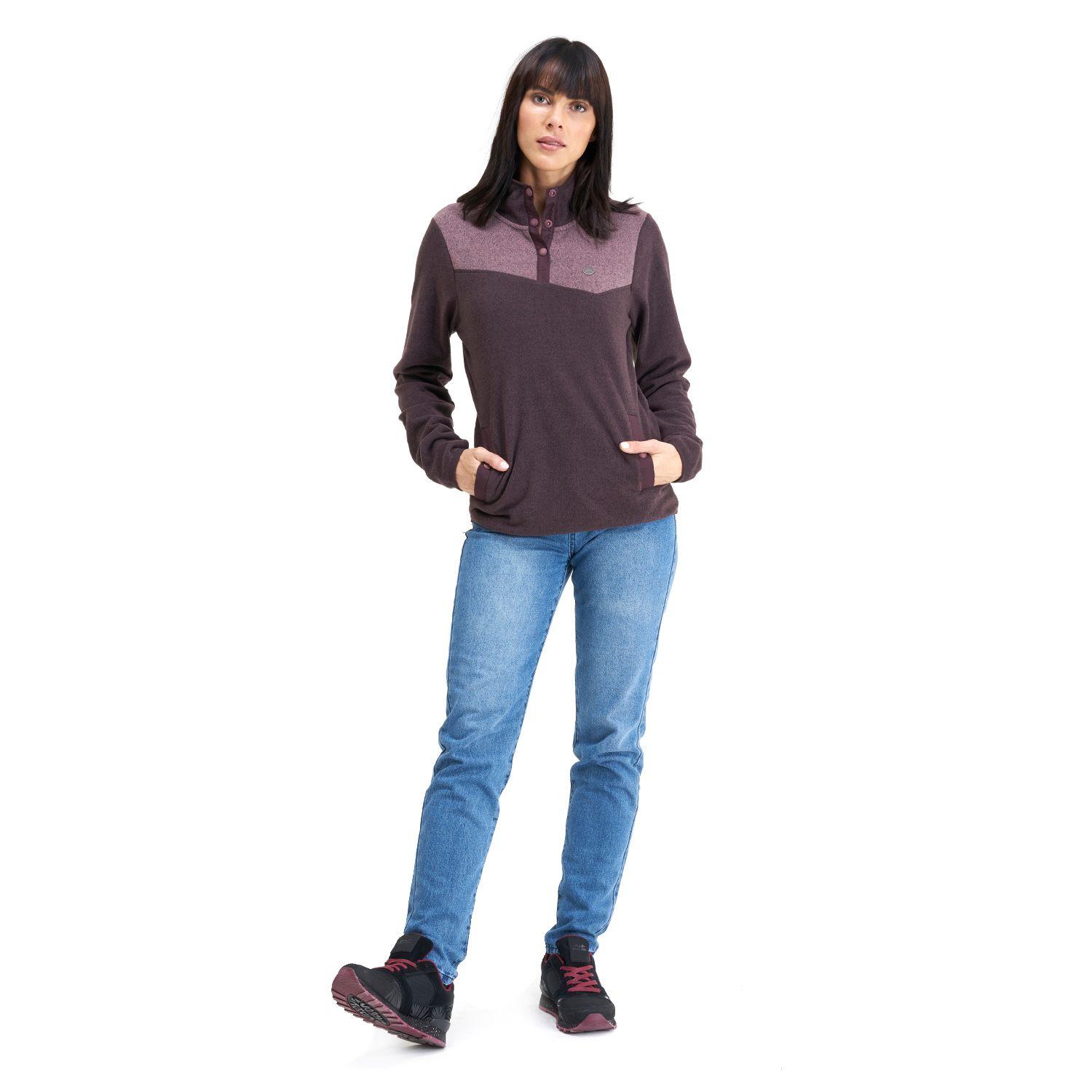 Poleron Mujer Tokerau Burdeo Haka Honu I20-6