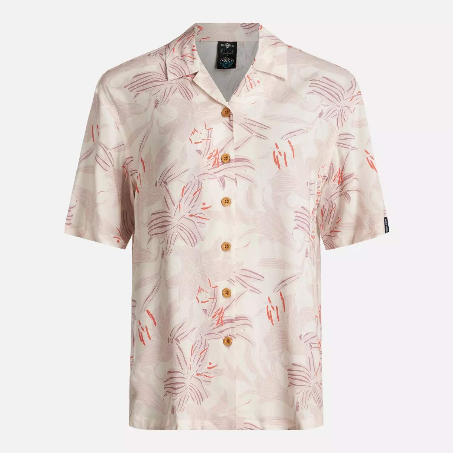 Camisa Mujer Hibiscus Print Beige Haka Honu-0