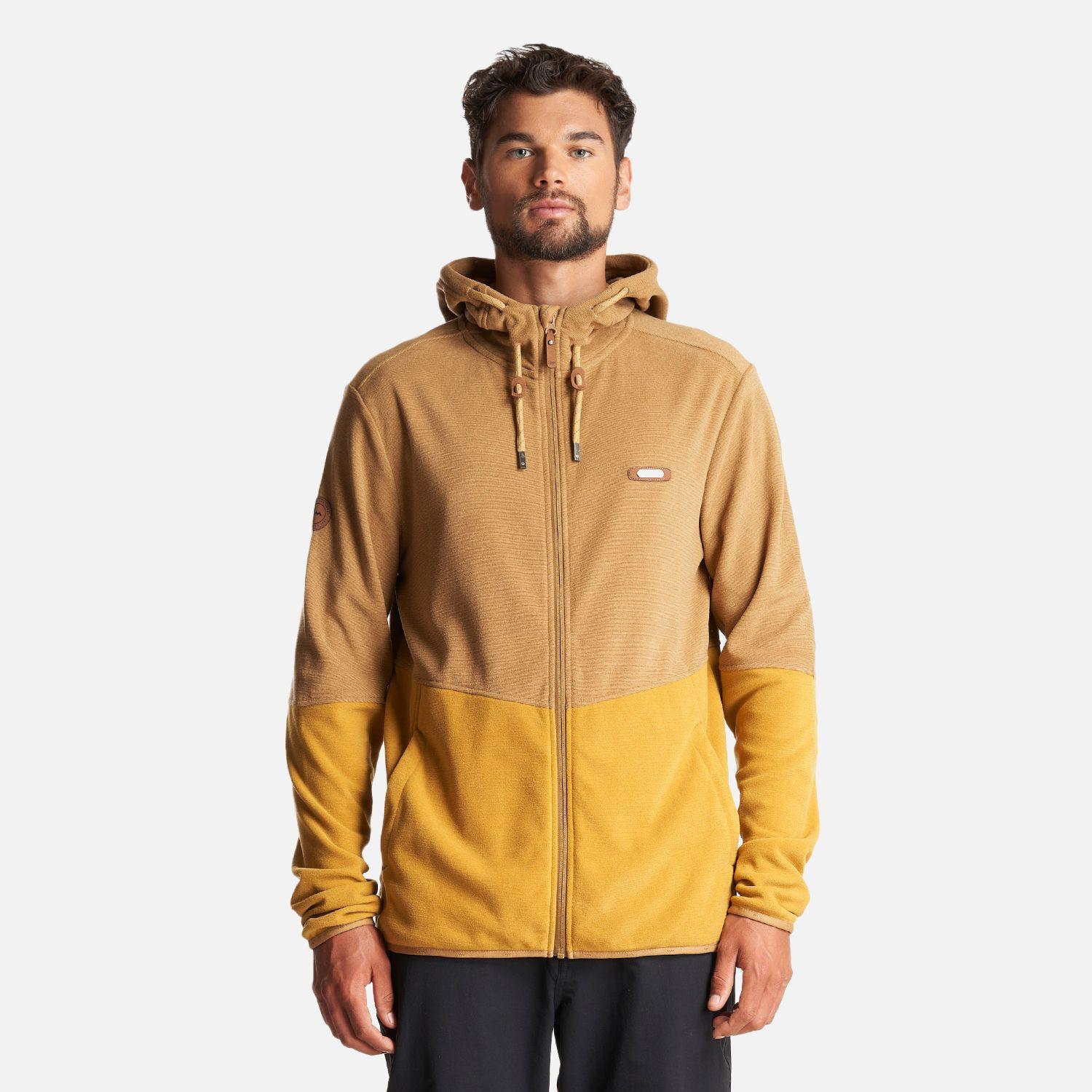 Poleron Hombre Stripes Nano-F Full Zip Hoody Mostaza Lippi I23-1