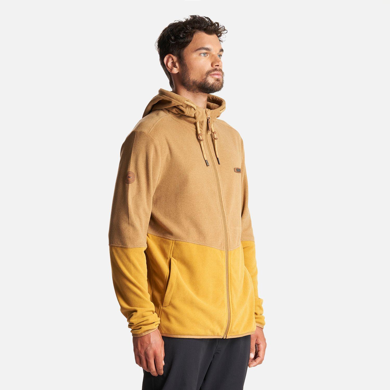Poleron Hombre Stripes Nano-F Full Zip Hoody Mostaza Lippi I23-2