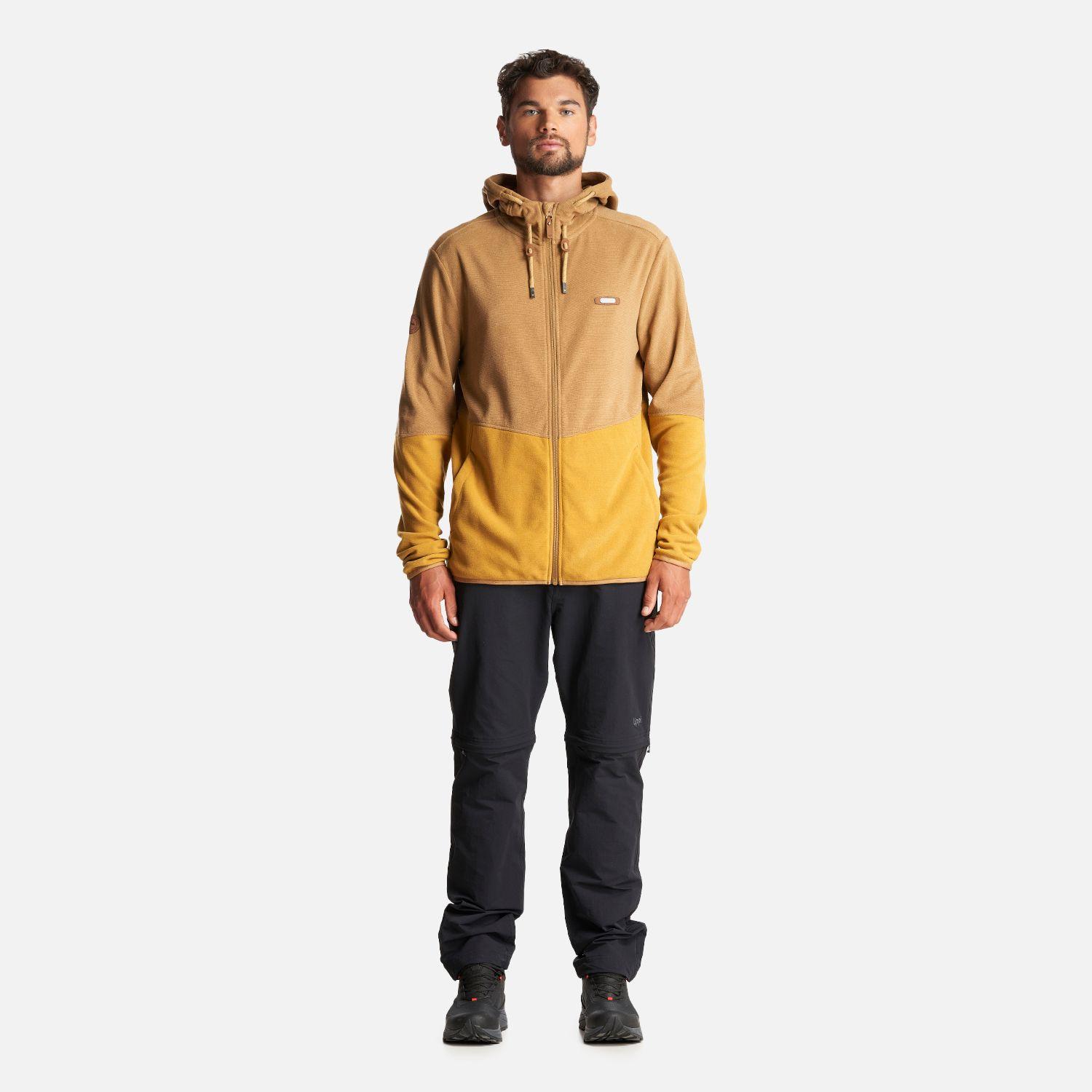 Poleron Hombre Stripes Nano-F Full Zip Hoody Mostaza Lippi I23-6