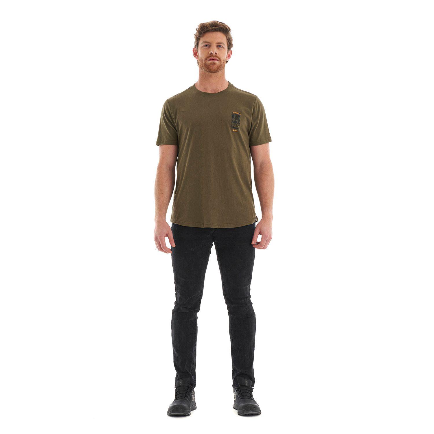 Polera Hombre Flask UV-Stop T-Shirt Oliva Oscuro Lippi-7