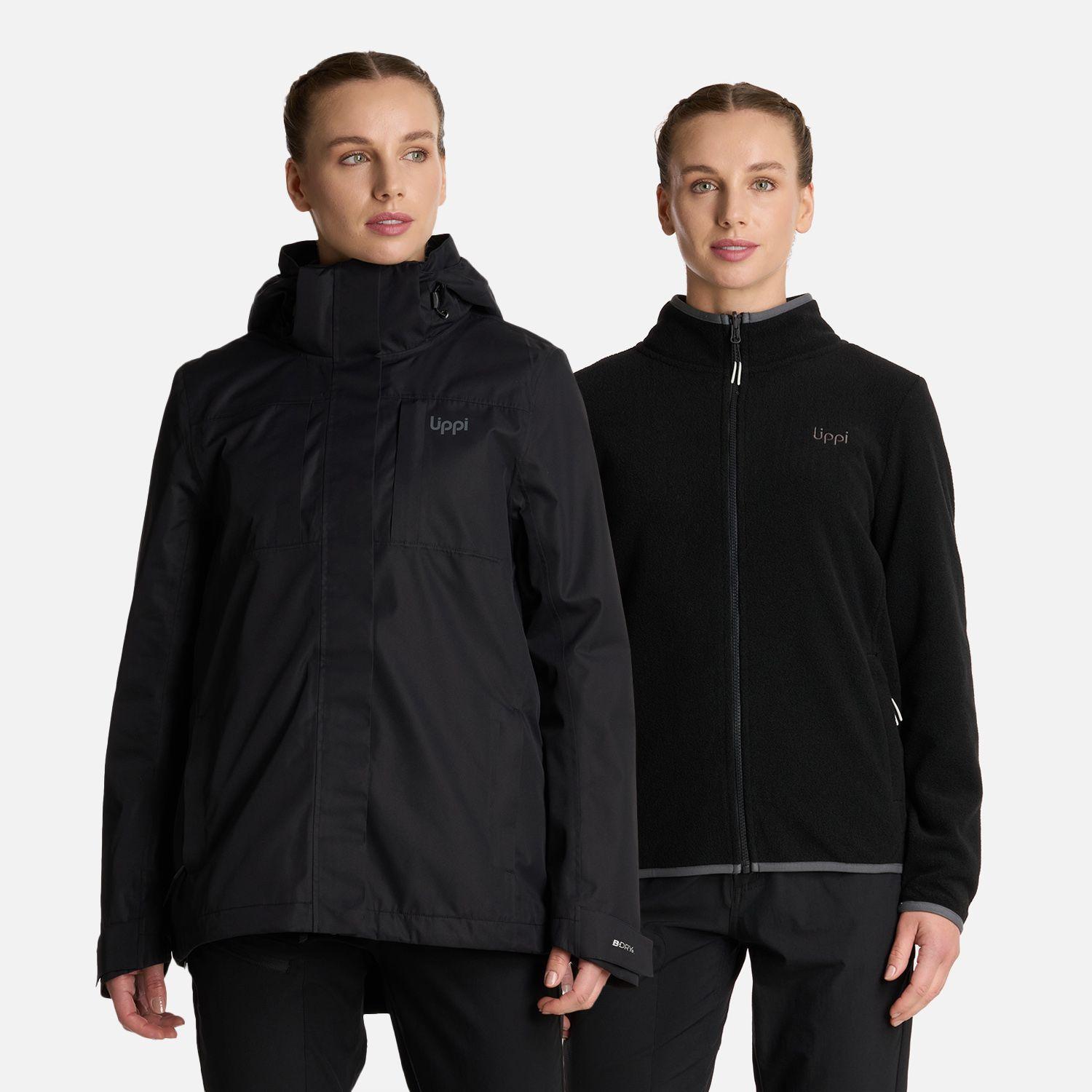 Chaqueta Mujer Tres Cruces Fusion-3 Hoody Negro Lippi I25-0