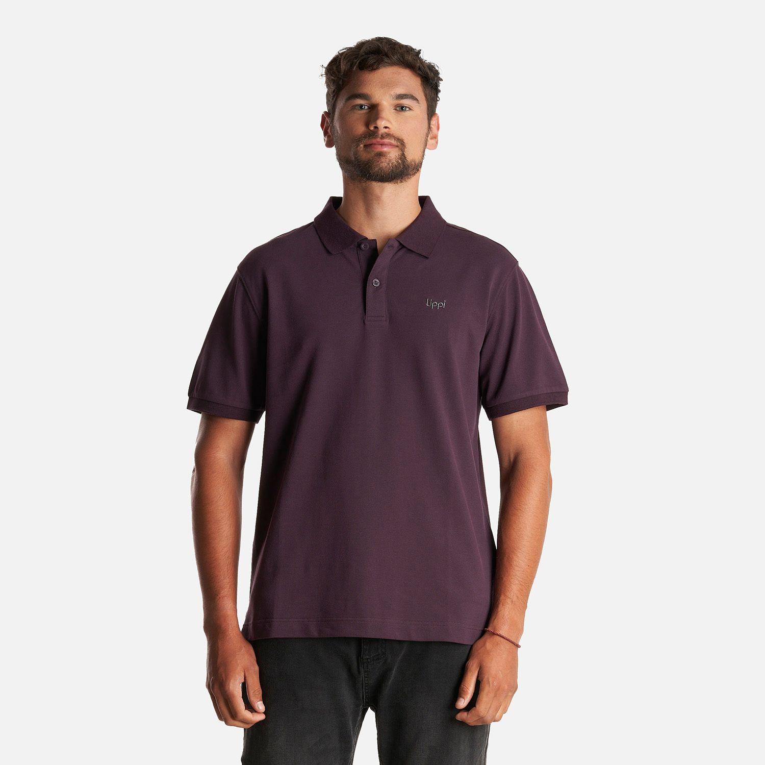 Polera Hombre First Class Elastic Polo Burdeo Lippi-1