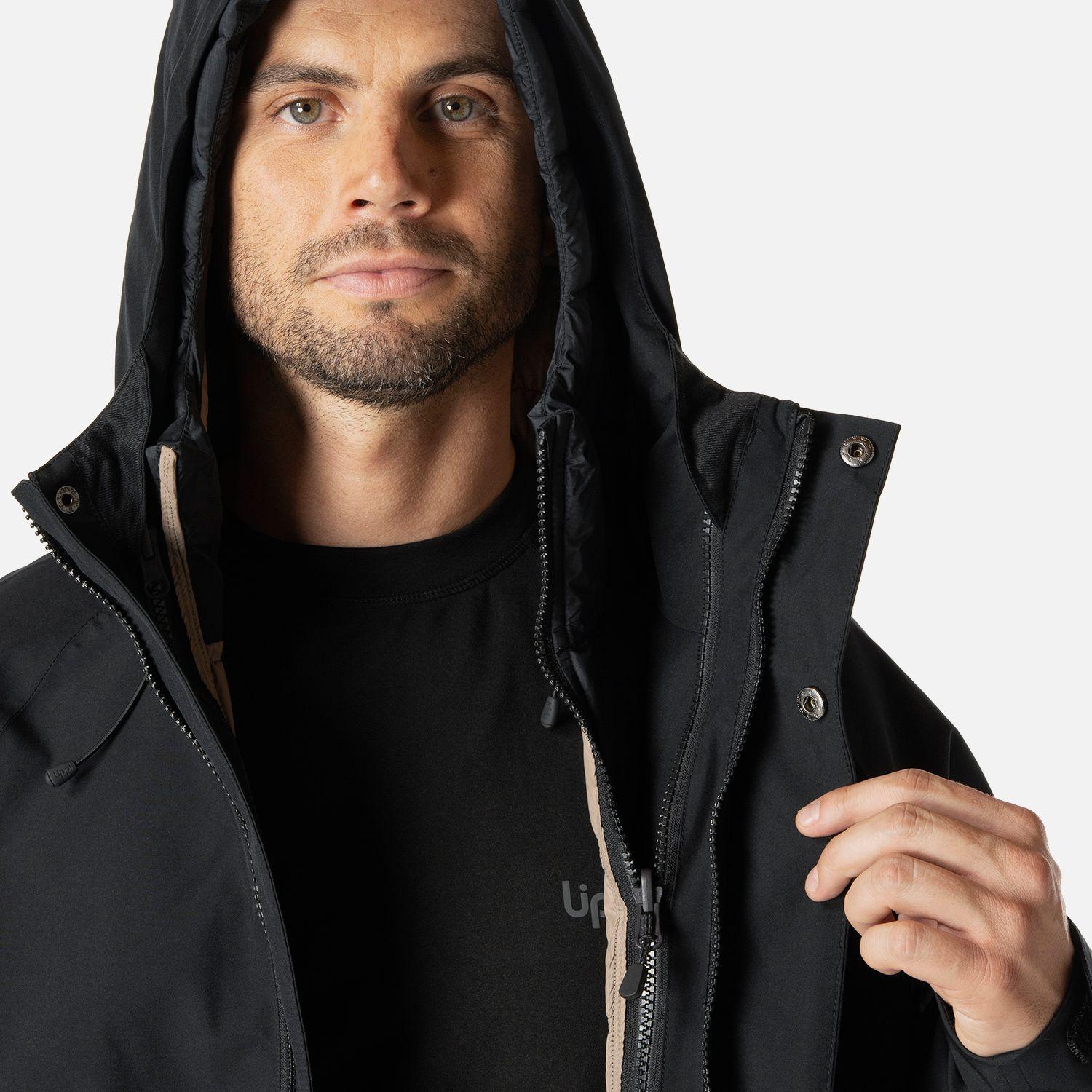 Chaqueta Hombre Hicken Fusion-3 B-Dry Hoody Jacket Negro Lippi I26-6