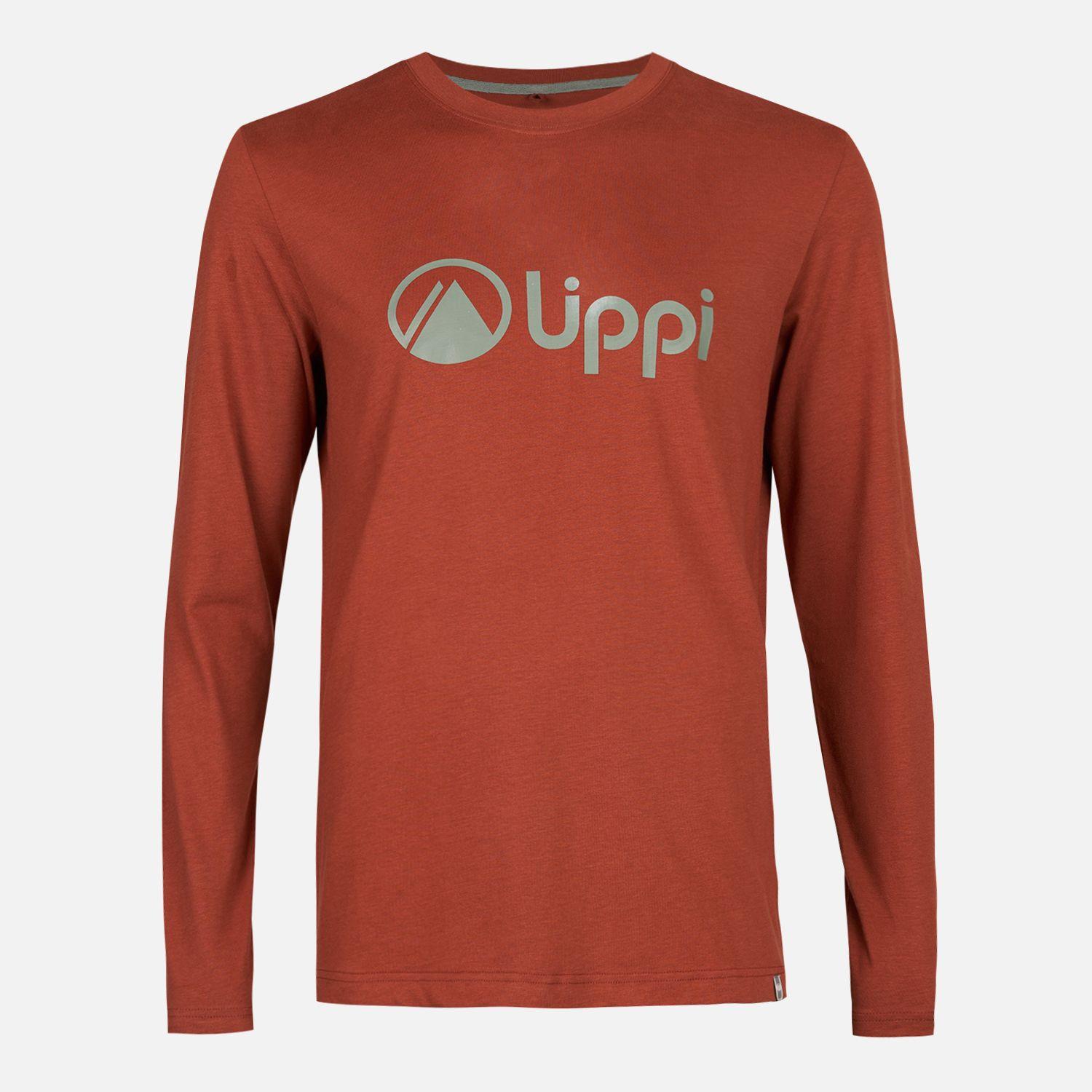 Polera Hombre Logo Lippi Long Sleeve T-Shirt Terracota Lippi-0