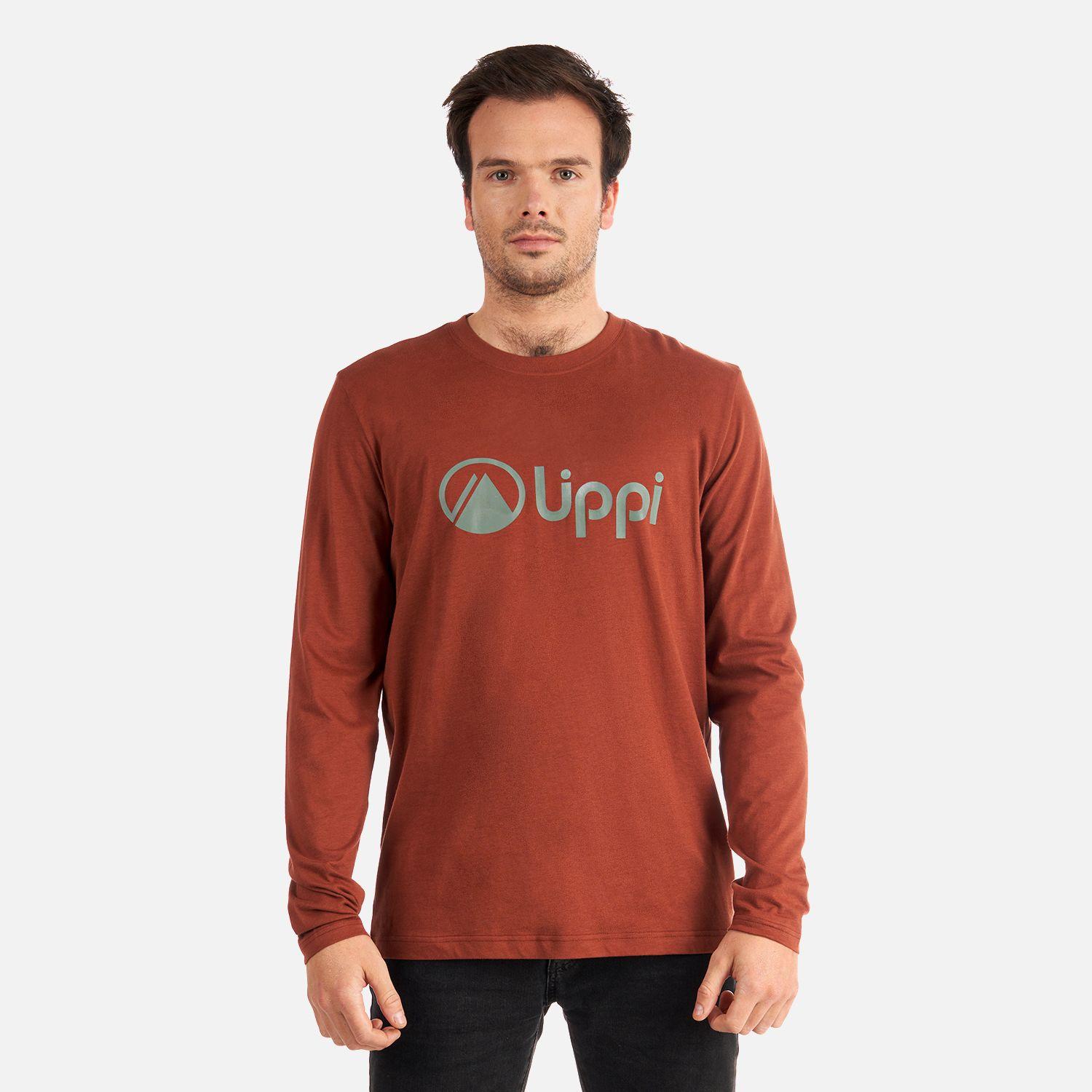 Polera Hombre Logo Lippi Long Sleeve T-Shirt Terracota Lippi-1
