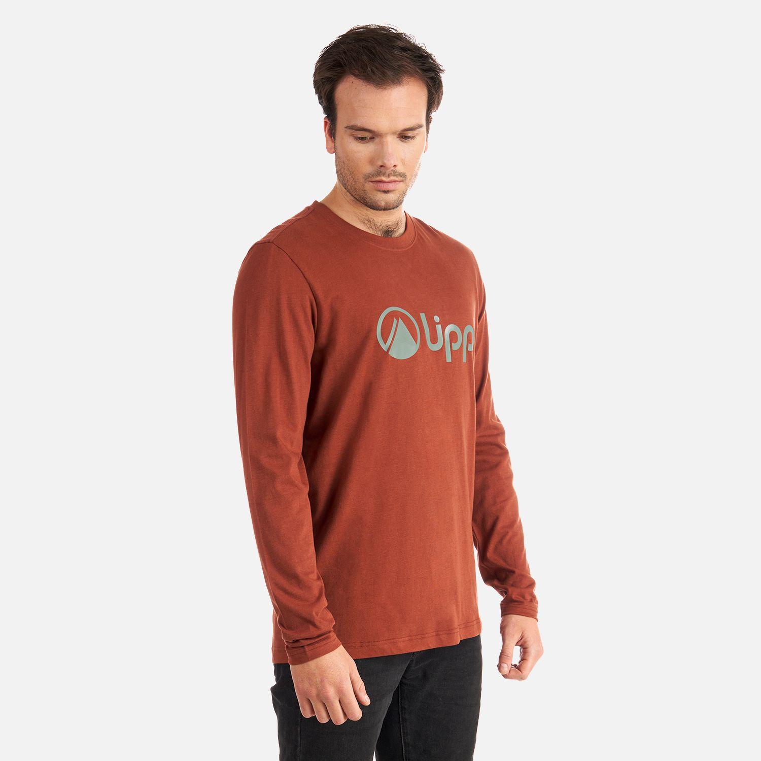 Polera Hombre Logo Lippi Long Sleeve T-Shirt Terracota Lippi-2