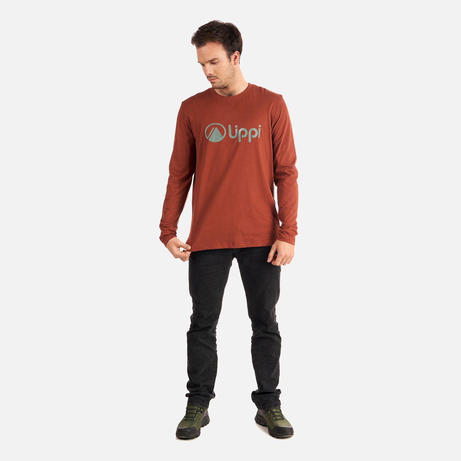 Polera Hombre Logo Lippi Long Sleeve T-Shirt Terracota Lippi-6
