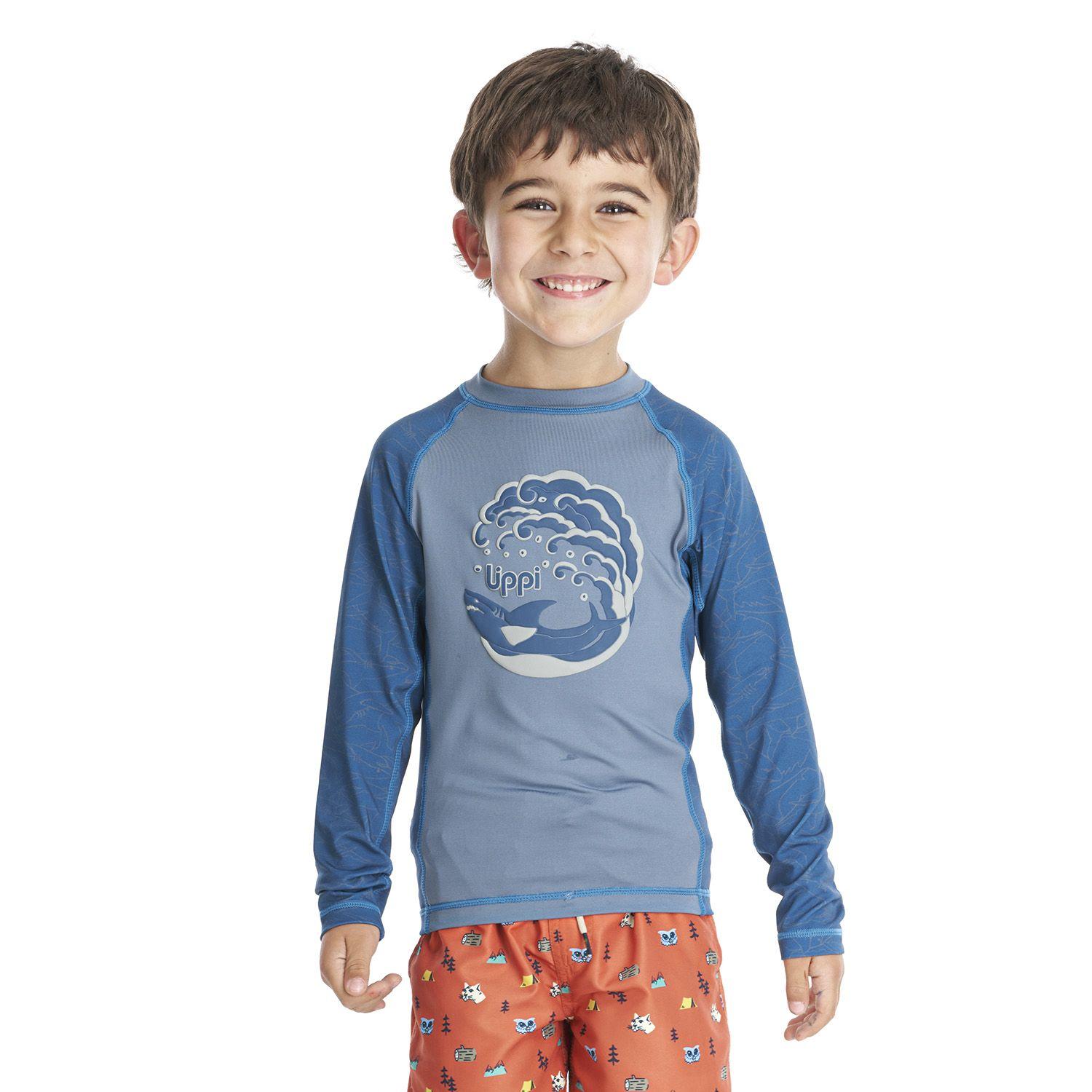 Traje de Baño Niño Sun Pro Long Sleeve T-Shirt Azul Grisaceo Lippi-1