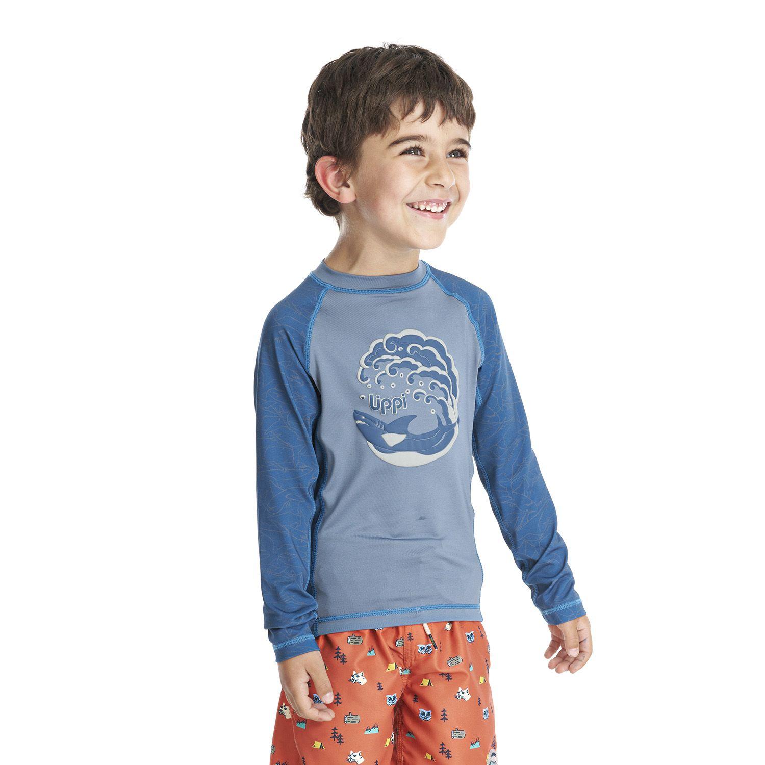 Traje de Baño Niño Sun Pro Long Sleeve T-Shirt Azul Grisaceo Lippi-2