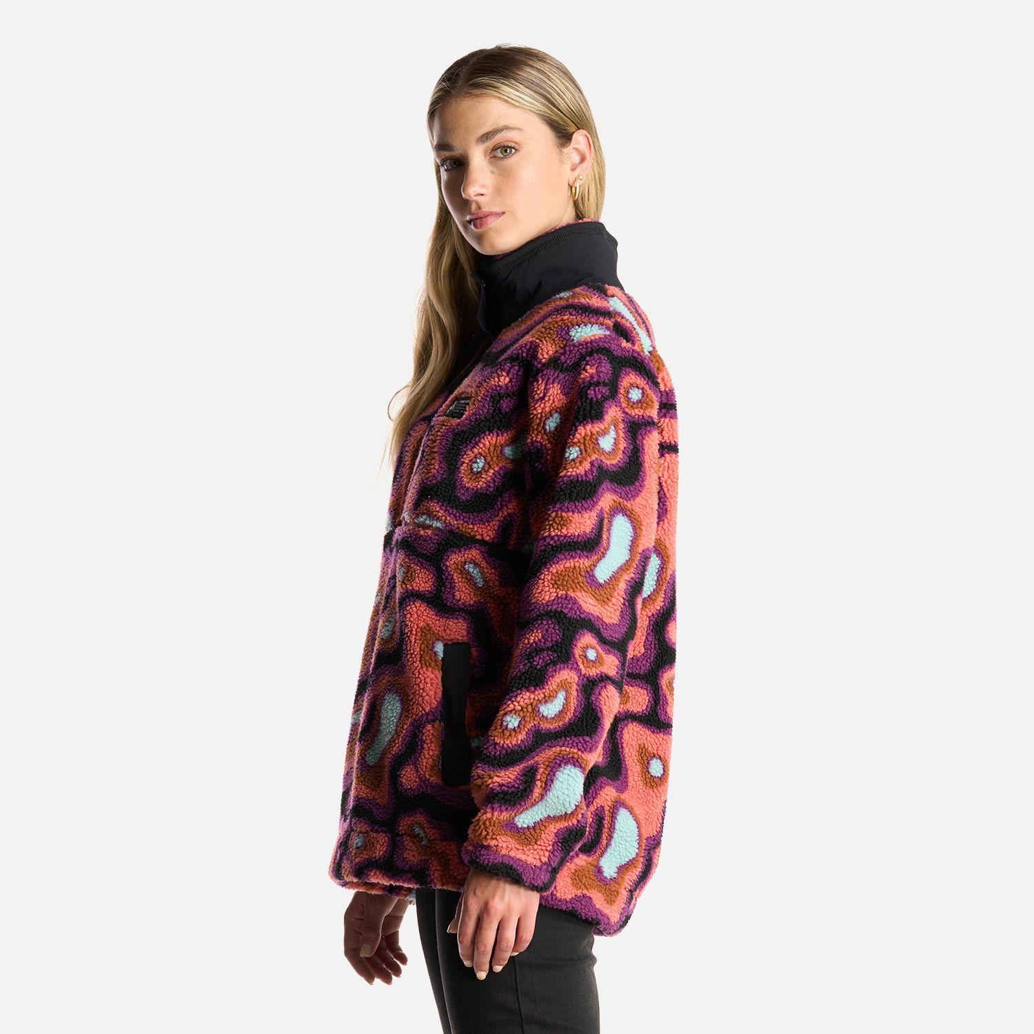 Poleron Mujer Chi-Porrito Print Negro Haka Honu I24-3