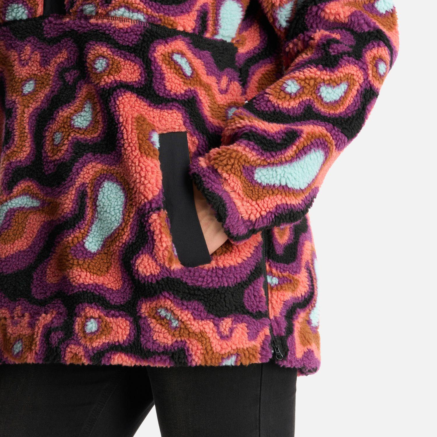 Poleron Mujer Chi-Porrito Print Negro Haka Honu I24-5