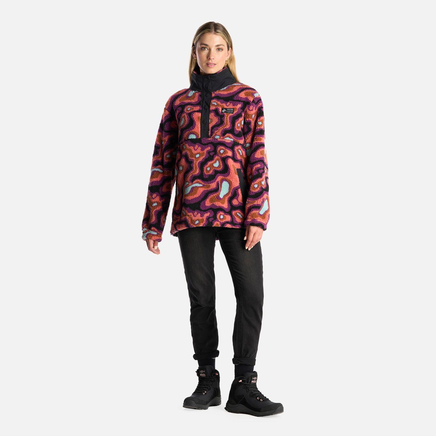 Poleron Mujer Chi-Porrito Print Negro Haka Honu I24-7