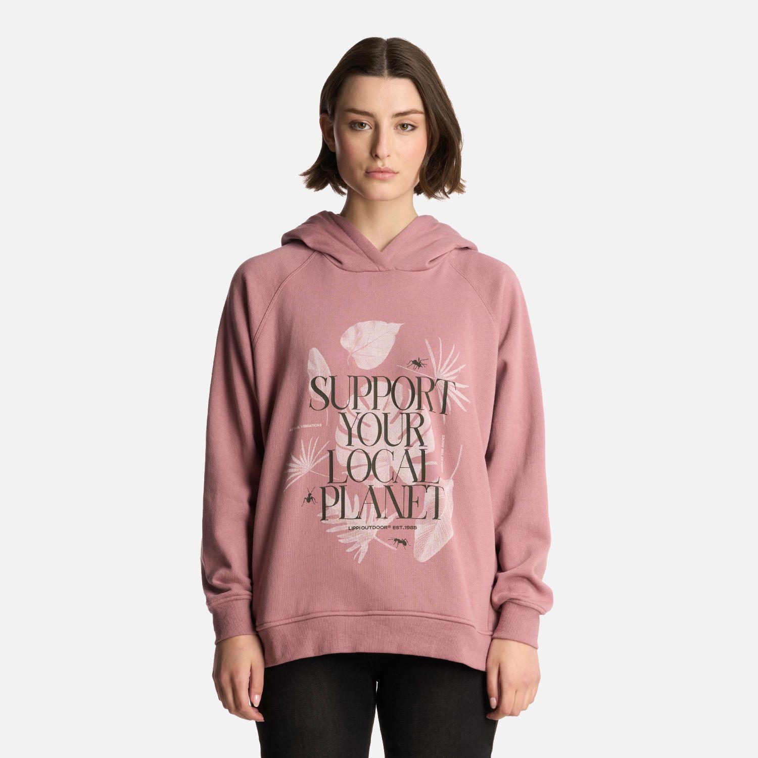Polerón Mujer Insigne Hoody Sweatshirt FrontPrint Rosa Lippi-0