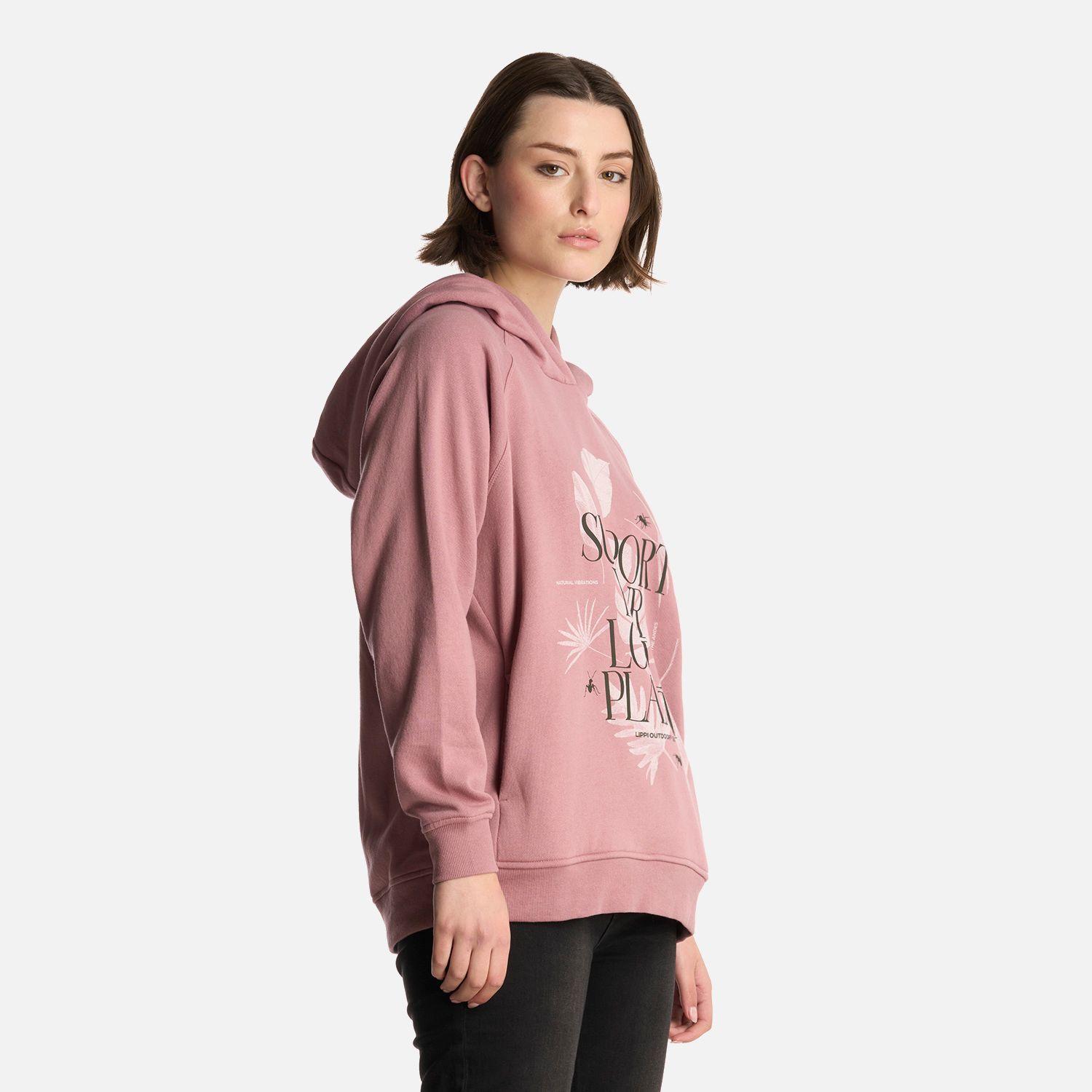 Polerón Mujer Insigne Hoody Sweatshirt FrontPrint Rosa Lippi-1