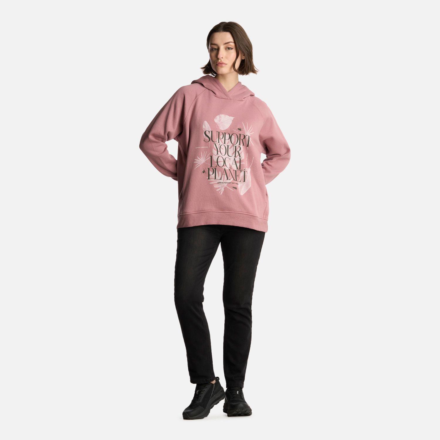 Polerón Mujer Insigne Hoody Sweatshirt FrontPrint Rosa Lippi-5