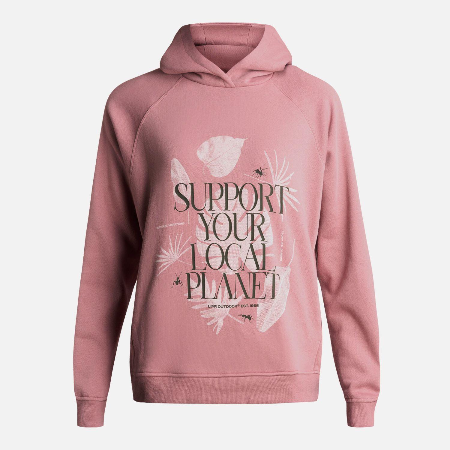 Polerón Mujer Insigne Hoody Sweatshirt FrontPrint Rosa Lippi-6