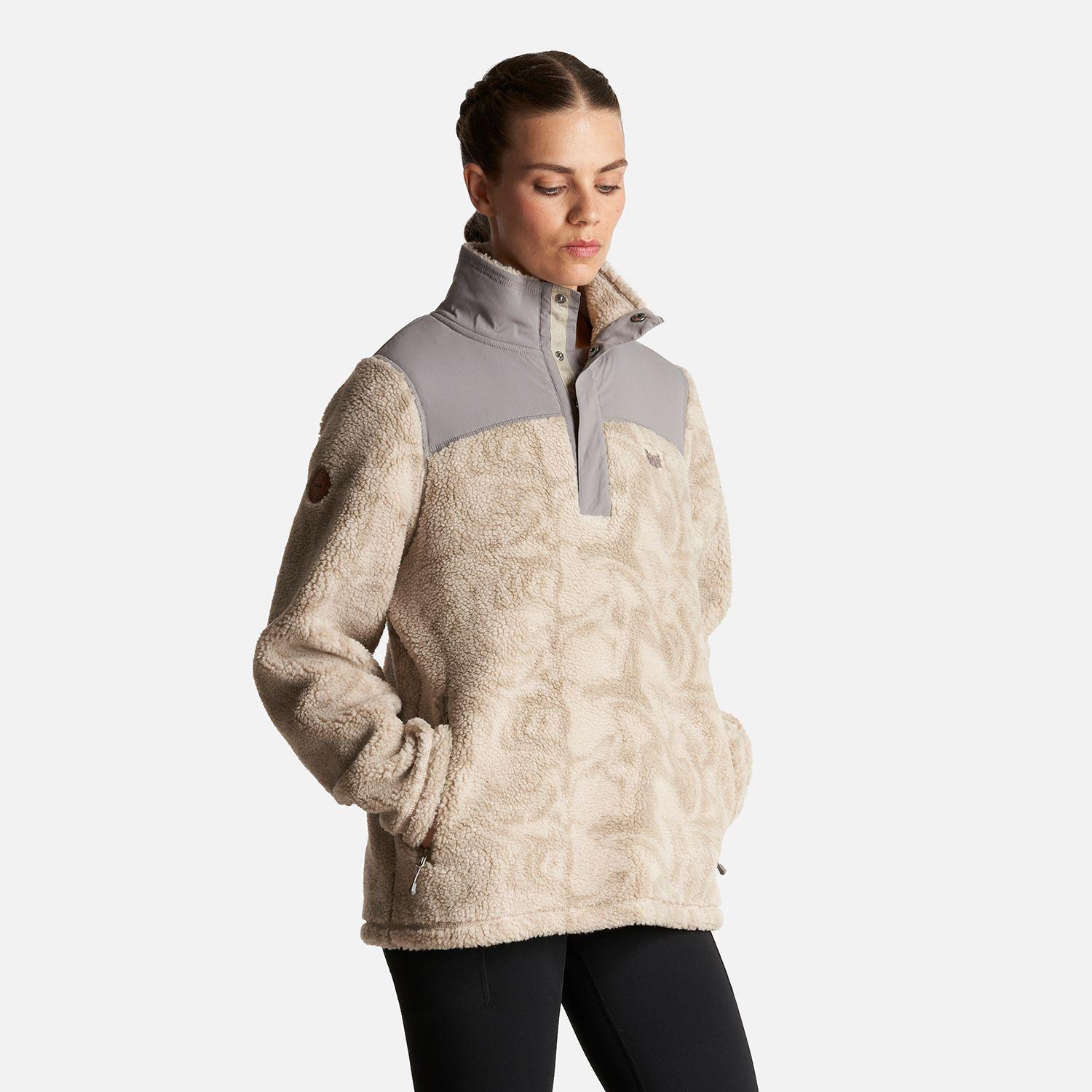 Poleron Mujer Glaciar Sherpa Pro 1/4 Zip Jacket  Print Crema Lippi-2
