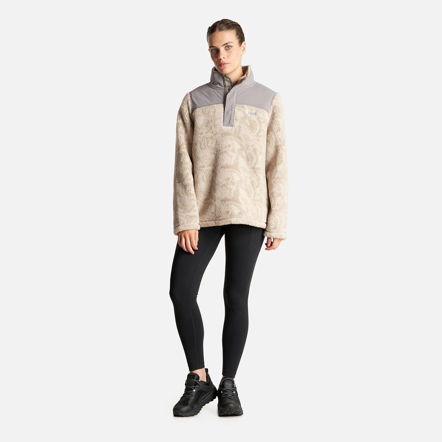 Poleron Mujer Glaciar Sherpa Pro 1/4 Zip Jacket  Print Crema Lippi-6