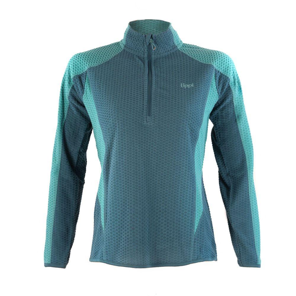 Poleron Mujer Jacaranda Nano-F 14 Zip Hoody Turquesa Lippi-0