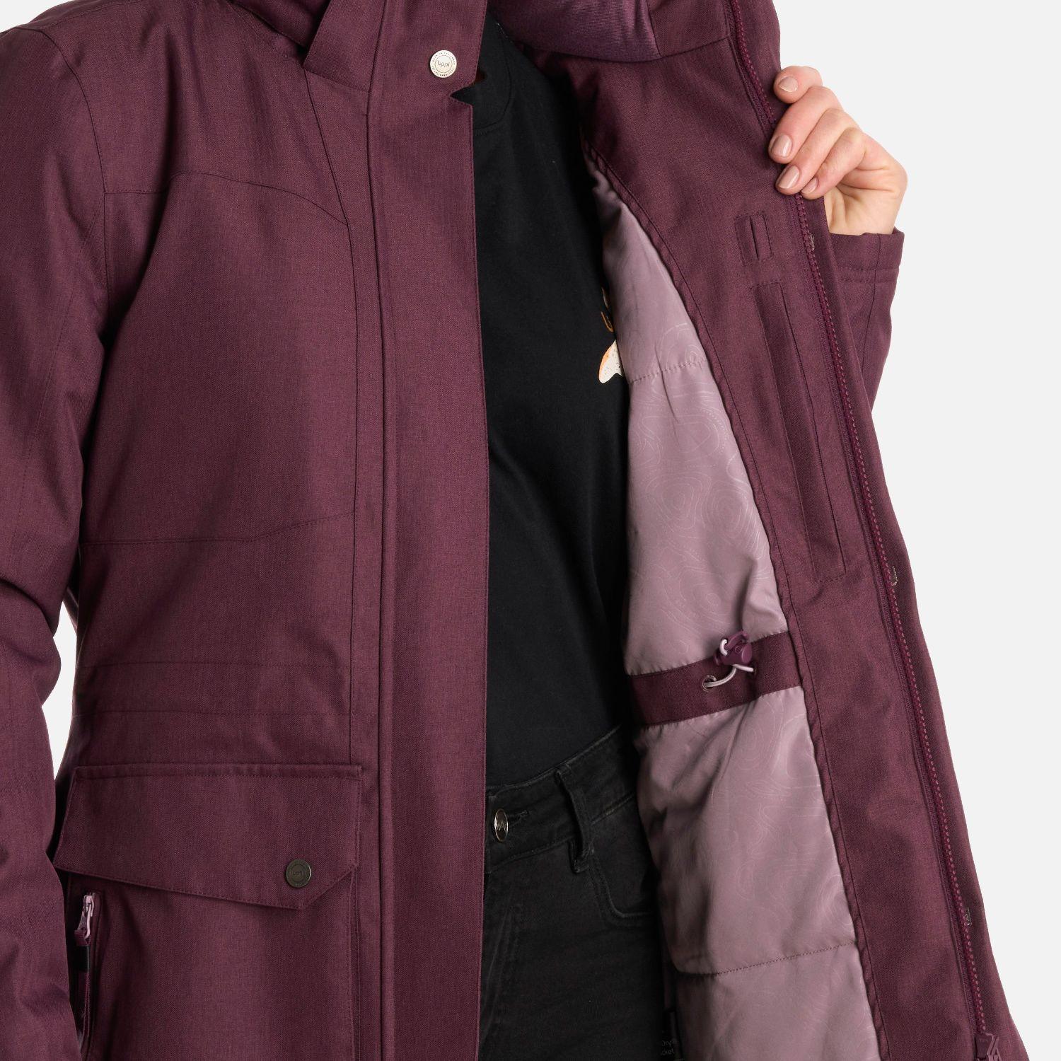 Chaqueta Mujer Roble B-Dry Hoody Melange Vino Lippi I25-9