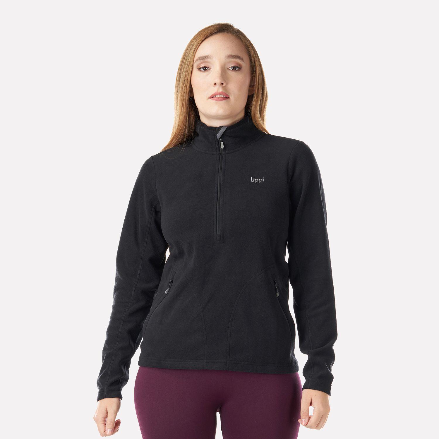 Poleron Mujer Lighter Nano-F 14 Zip Negro Lippi V23-1