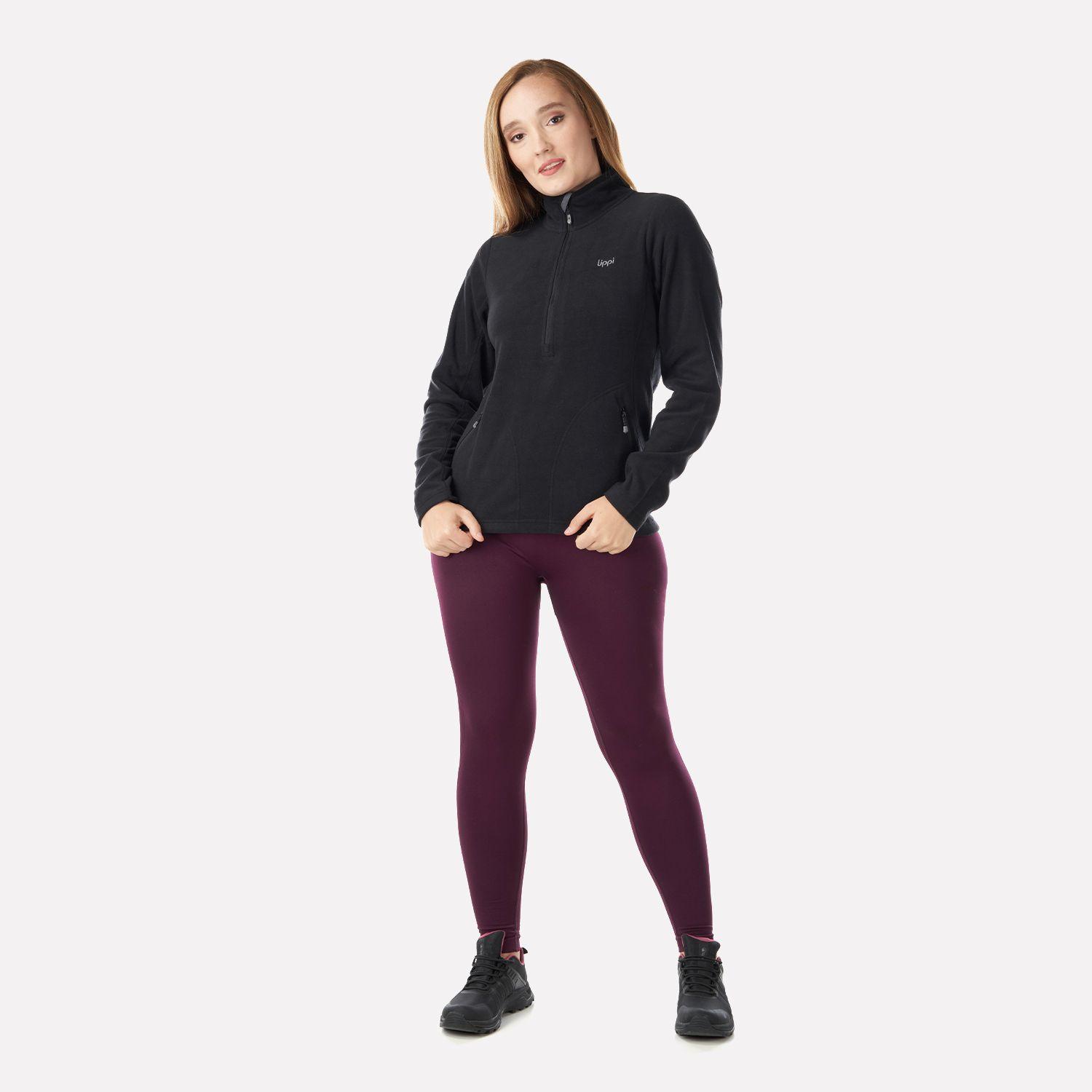 Poleron Mujer Lighter Nano-F 14 Zip Negro Lippi V23-3