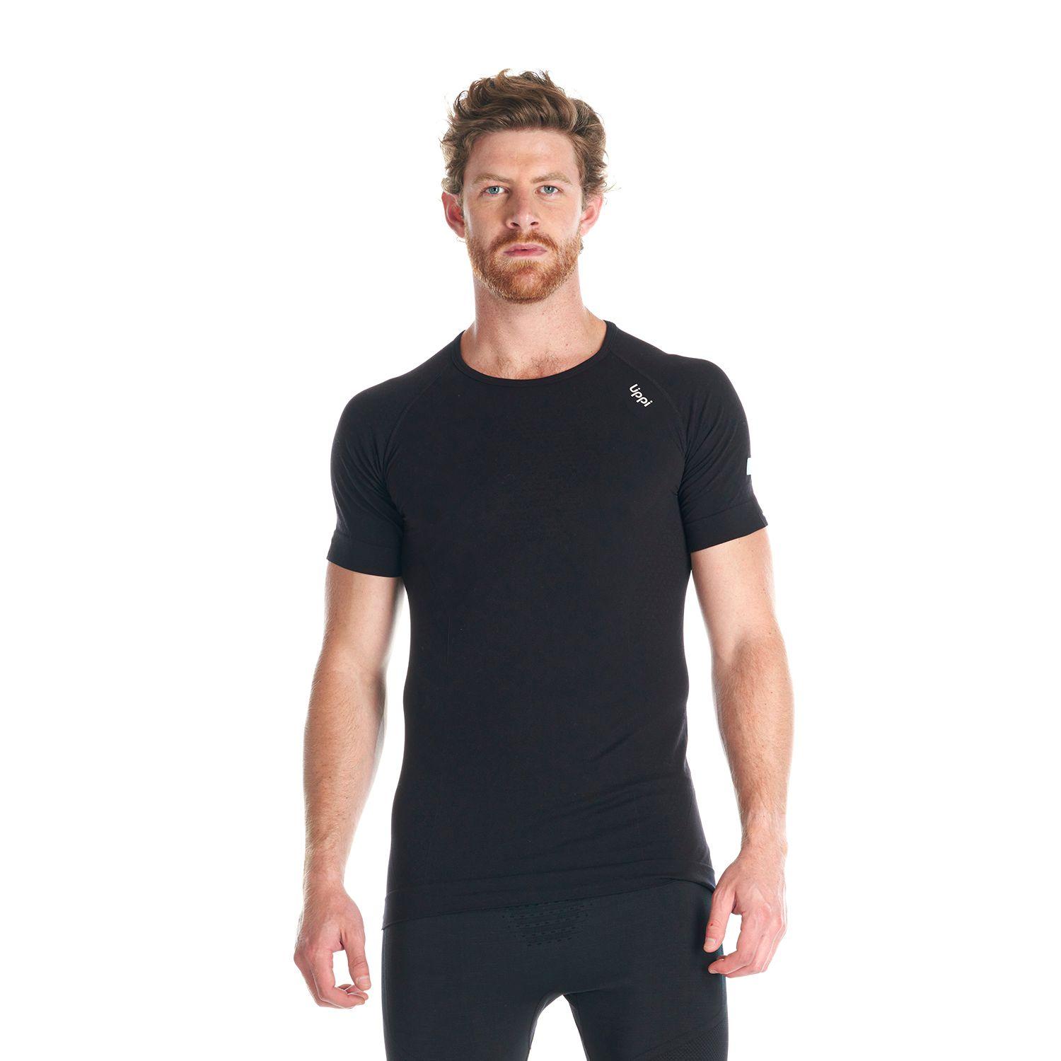 Primera Capa Hombre Skintec 1000 Seamless Short Sleeve Negro Lippi-1