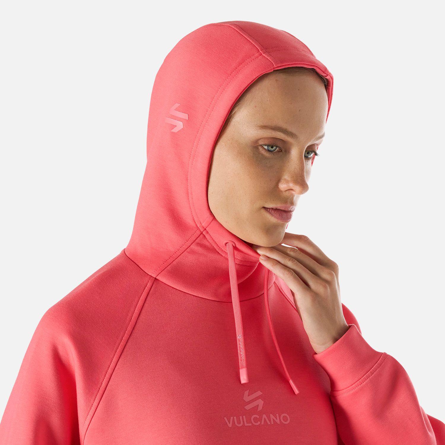 Polerón Mujer Tempo Sweatshirt Hoody Coral Vulcano-4