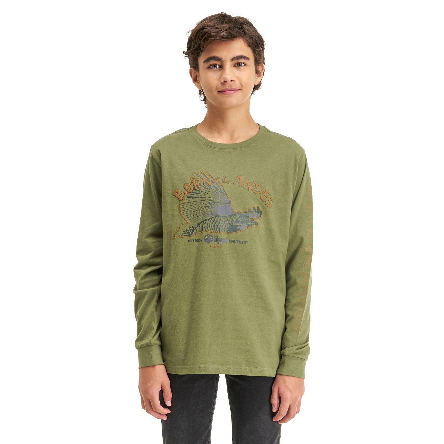 Polera Teen Boy Range Long-Sleeve Cotton T-Shirt Verde Lippi-1